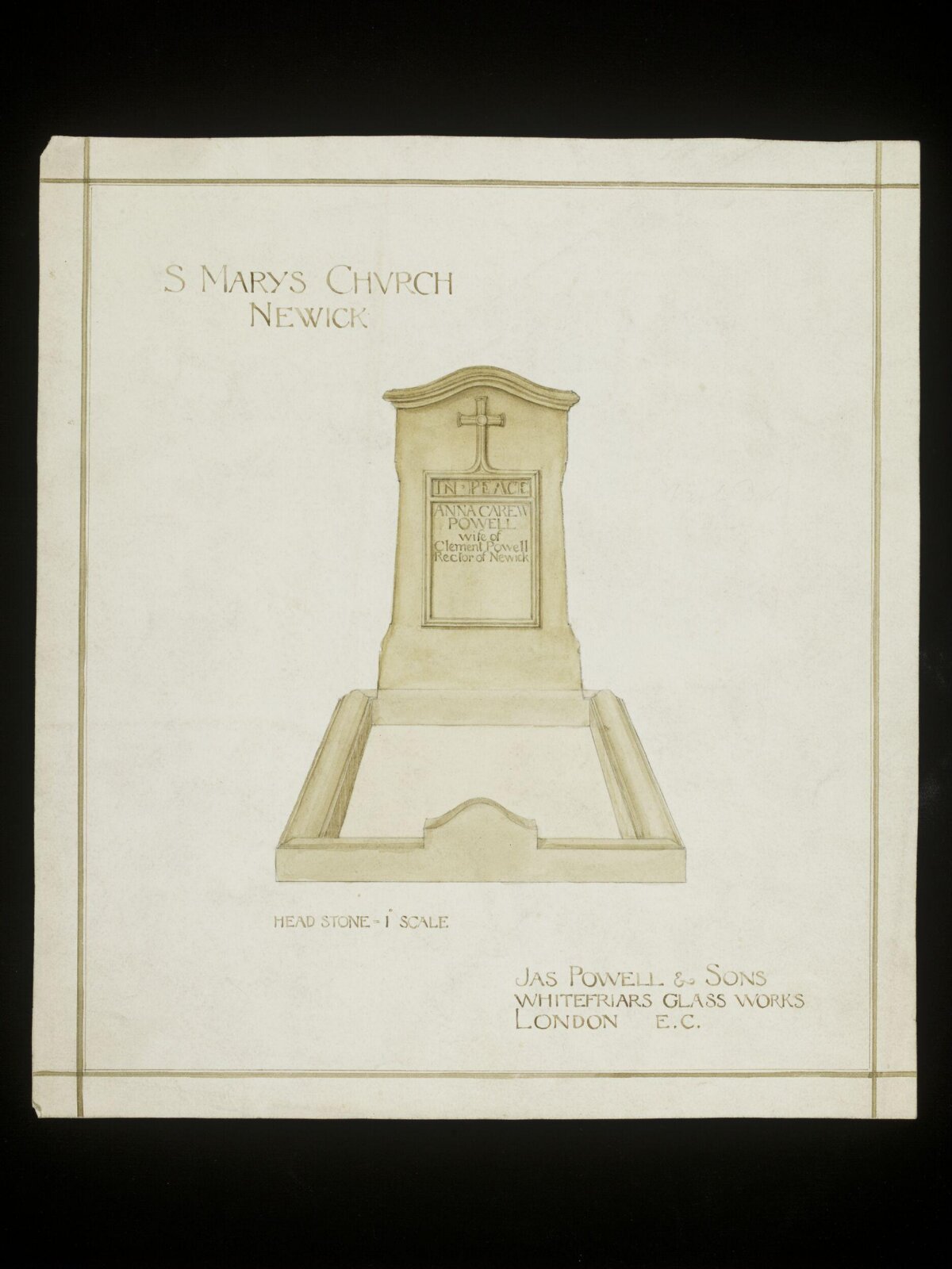 Drawing, James Powell & Sons, early 20th century