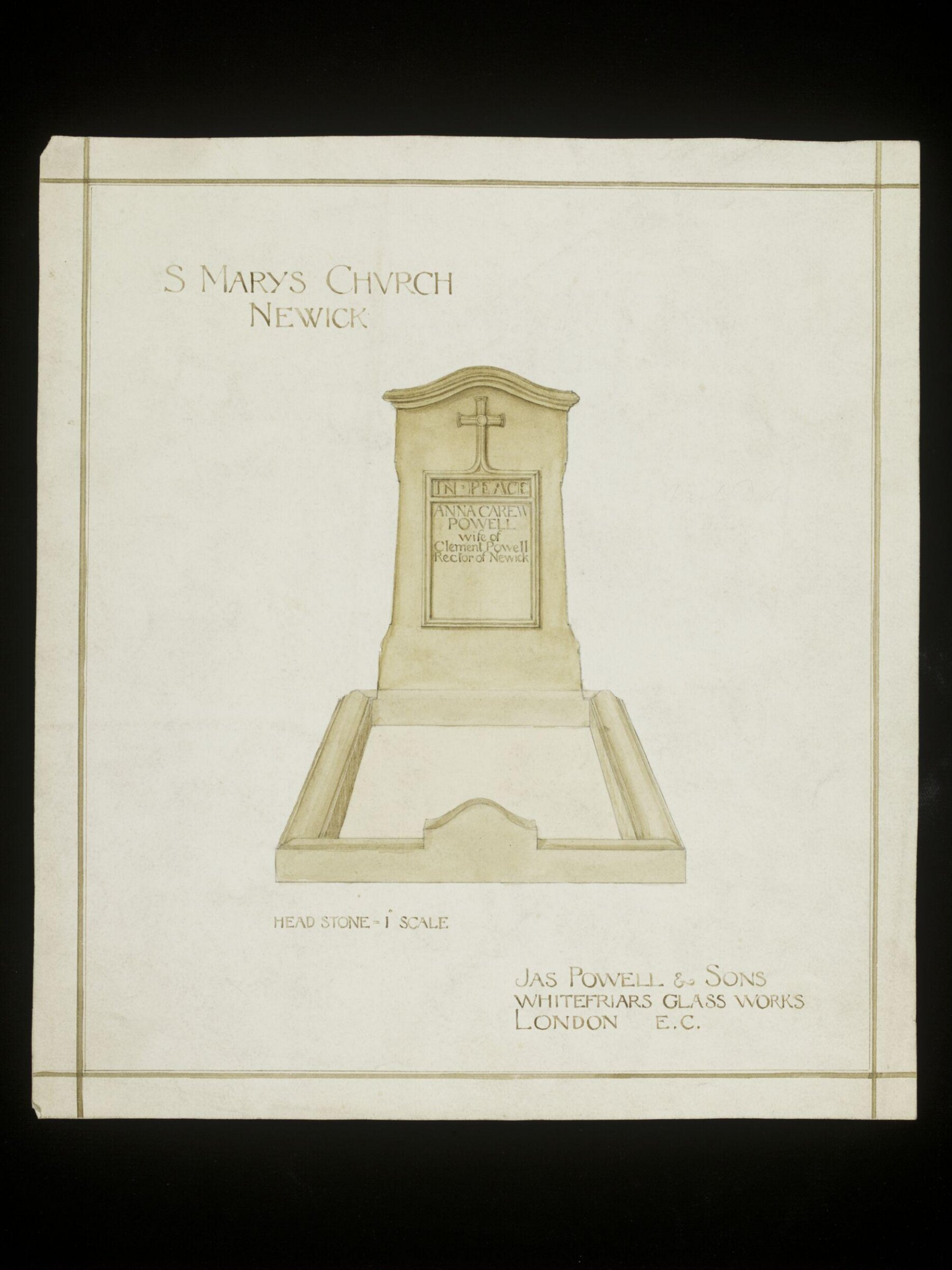Drawing, James Powell & Sons, early 20th century