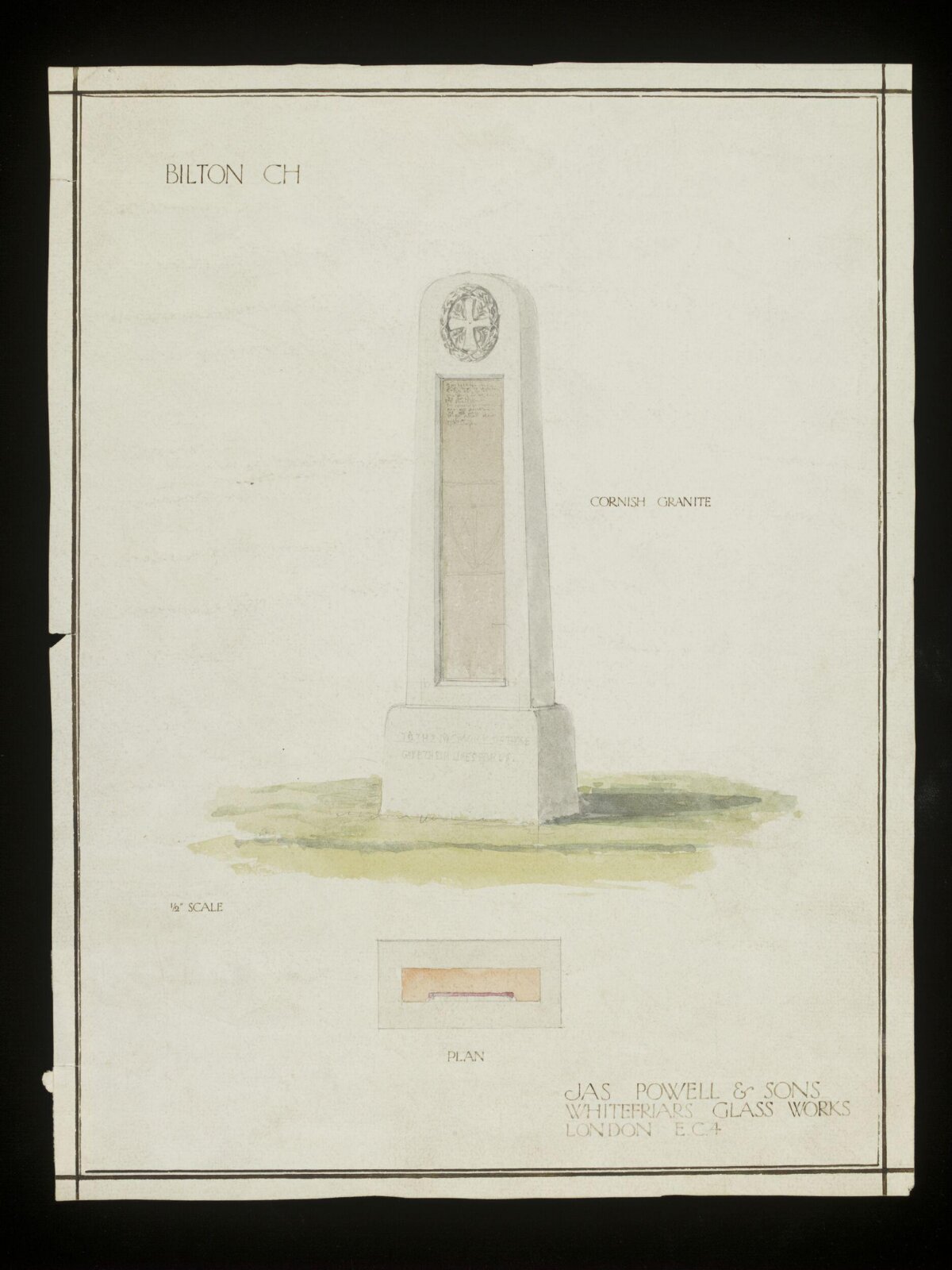 Drawing, James Powell & Sons, early 20th century