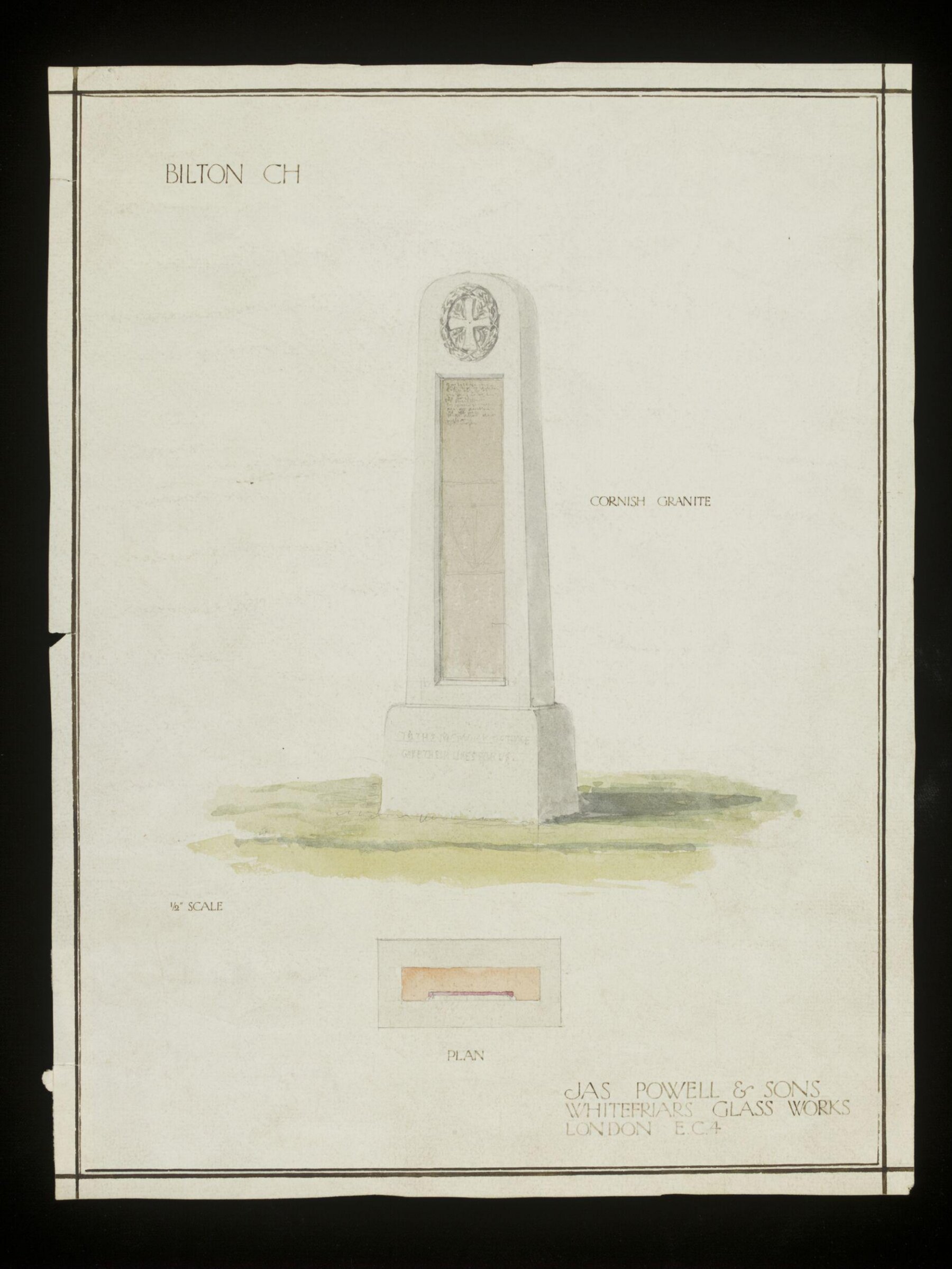 Drawing, James Powell & Sons, early 20th century