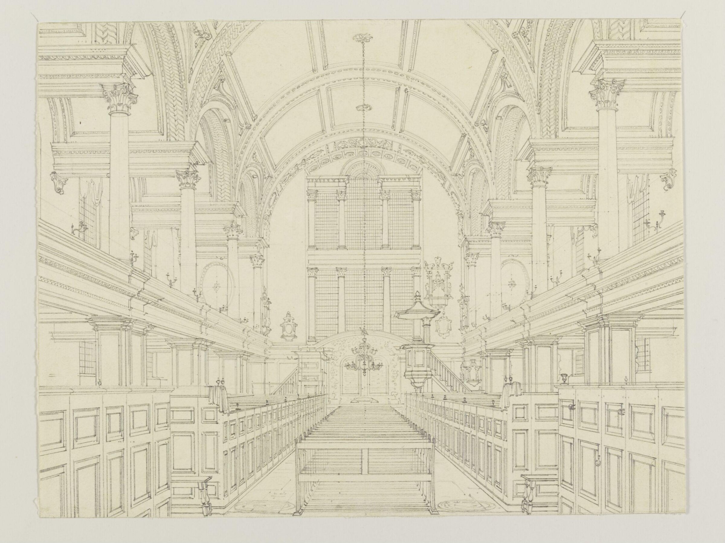 Interior of St James's Church, Piccadilly, Frederick Mackenzie, early 19th century