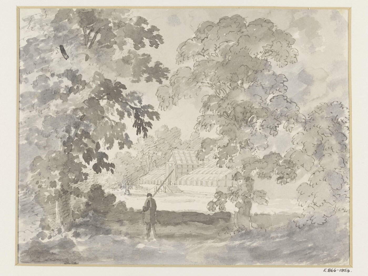 Unknown, Drawing of Gardens and Greenhouse