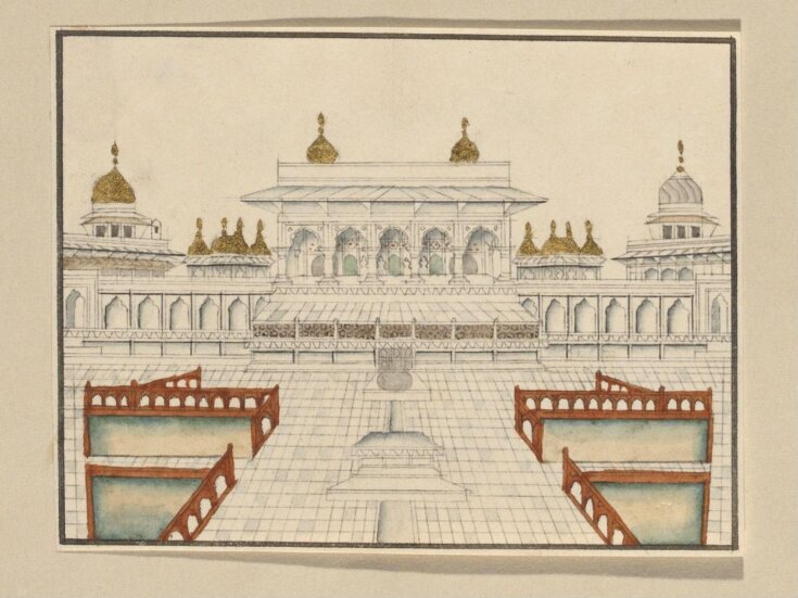 Nine small architectural drawings of Mughal monuments. top image