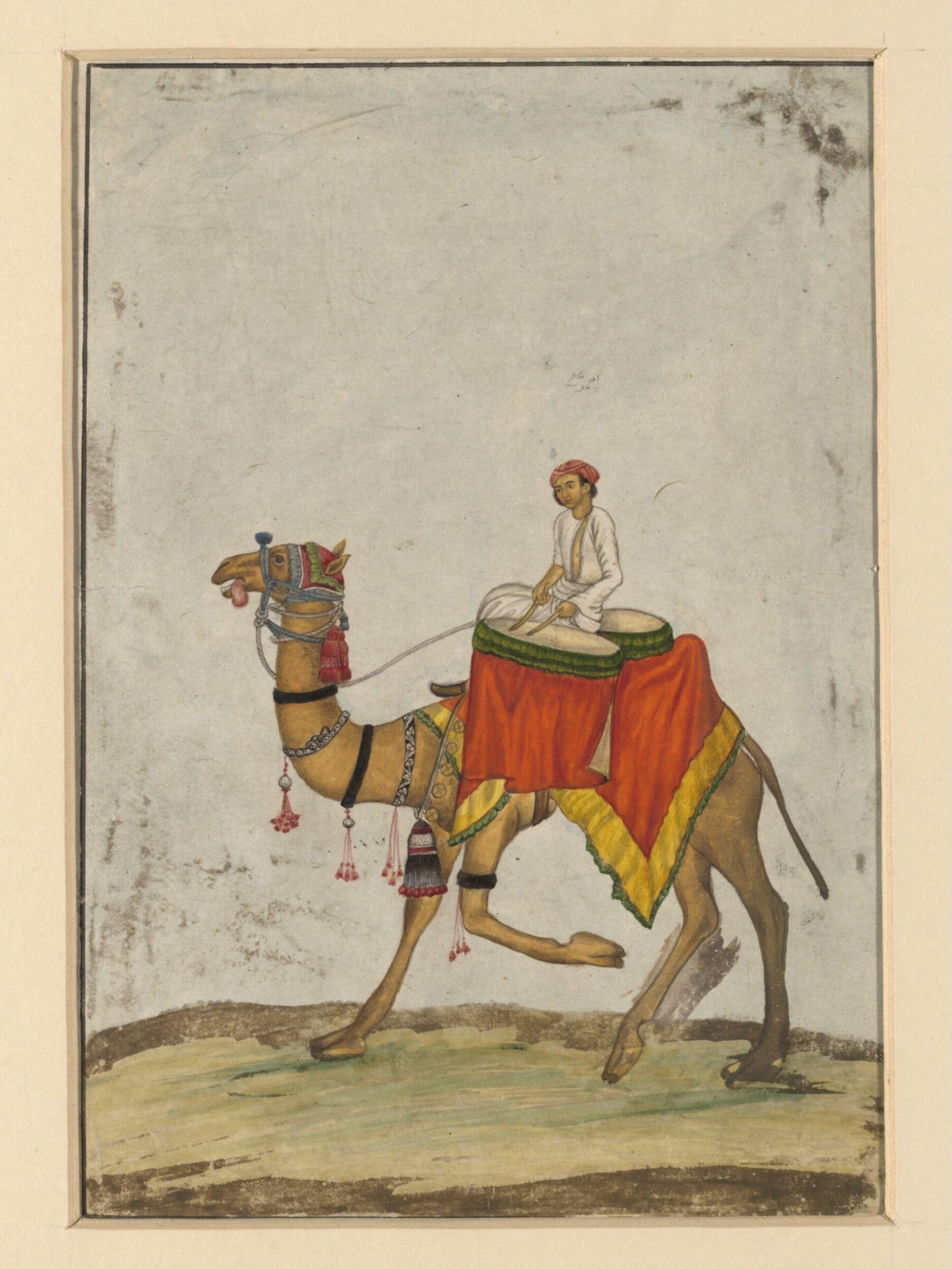 One of six figures from the Mughal emperor's ceremonial procession on the occasion of the Id., Mazhar Ali Khan, ca. 1840