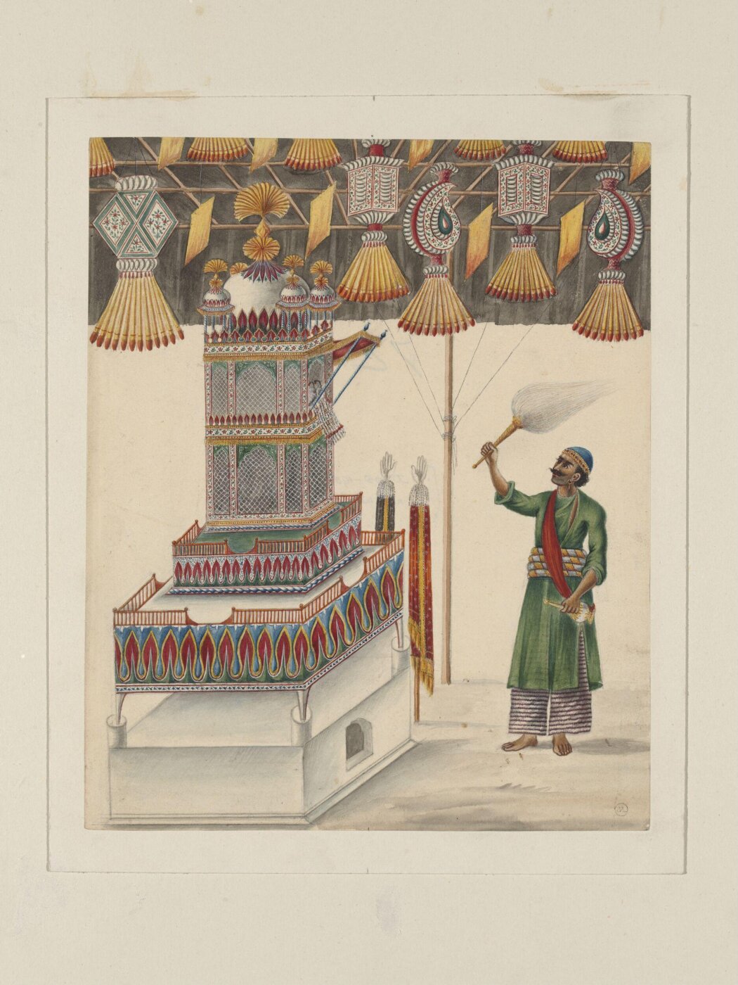 Unknown, One of two drawings of Muharram scenes