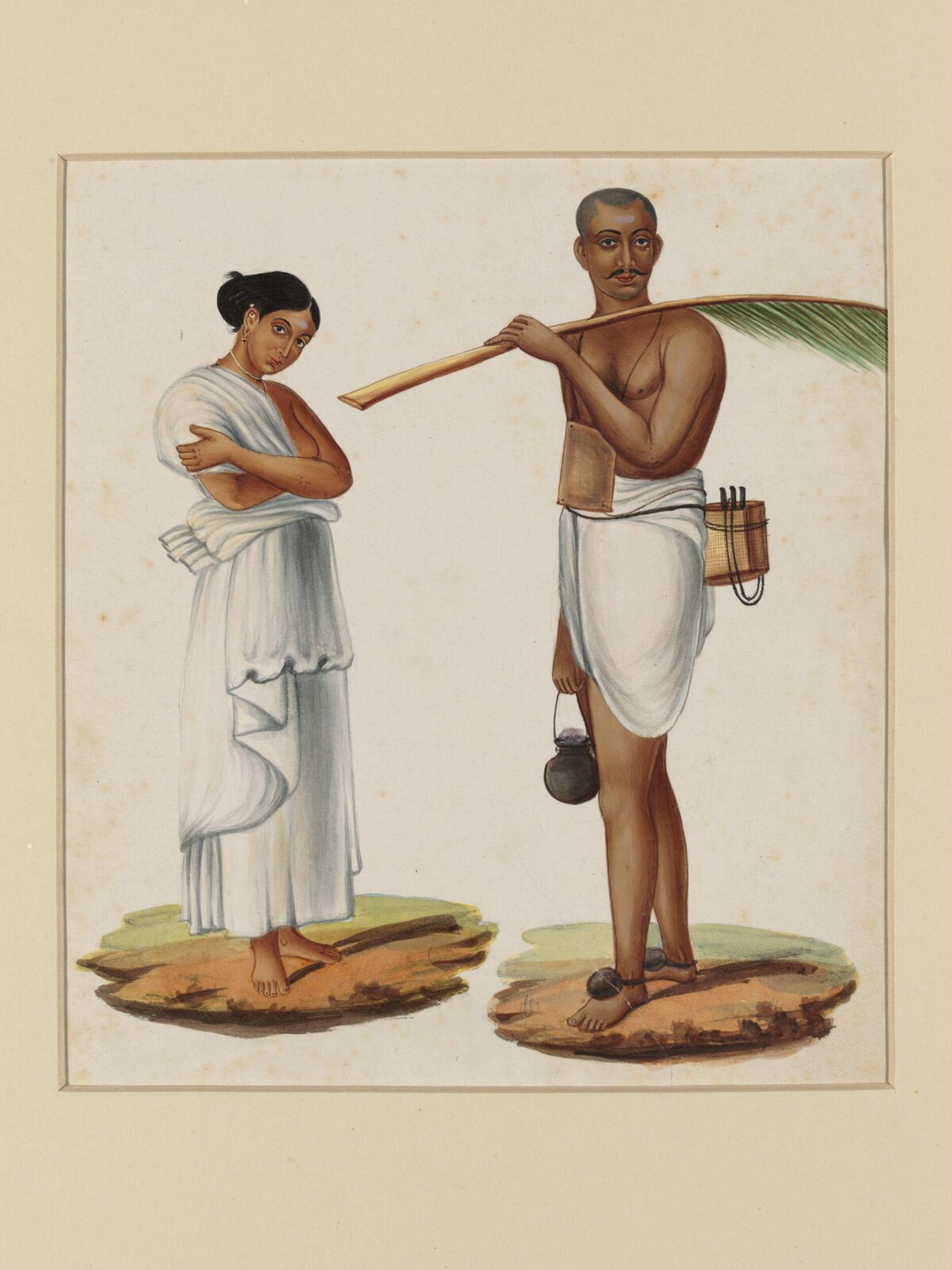 A toddy-tapper and his wife, ca. 1850