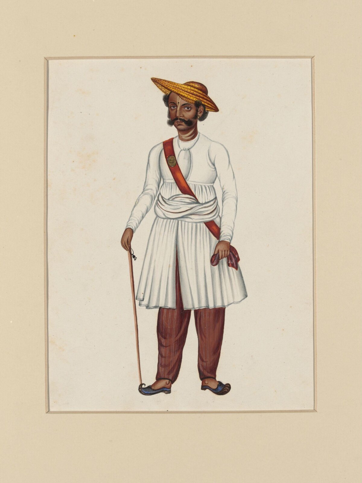 A Peon with a walking stick, ca. 1850