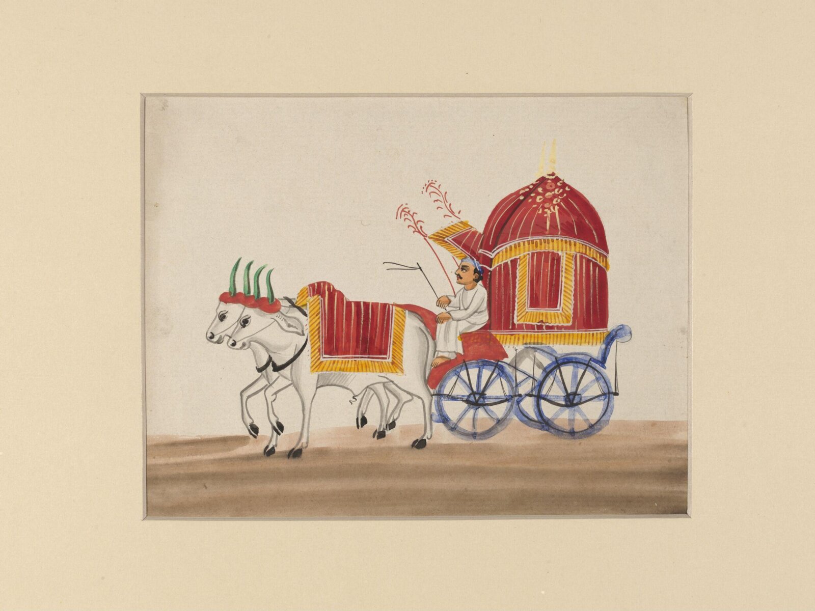 A four-wheeled Indian carriage, ca.1885