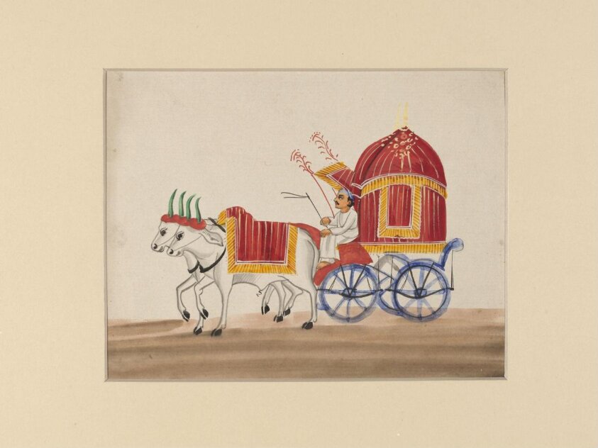 A four-wheeled Indian  carriage