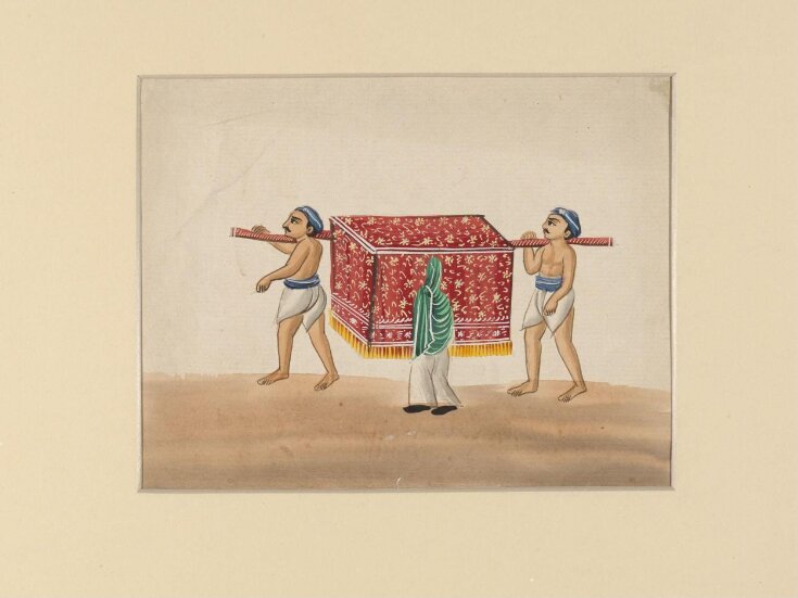 A curtained Indian palanquin (dhuli) top image
