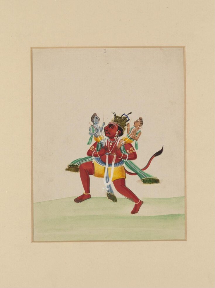 Hanuman with Rama and  Lakshmana on his  shoulders top image