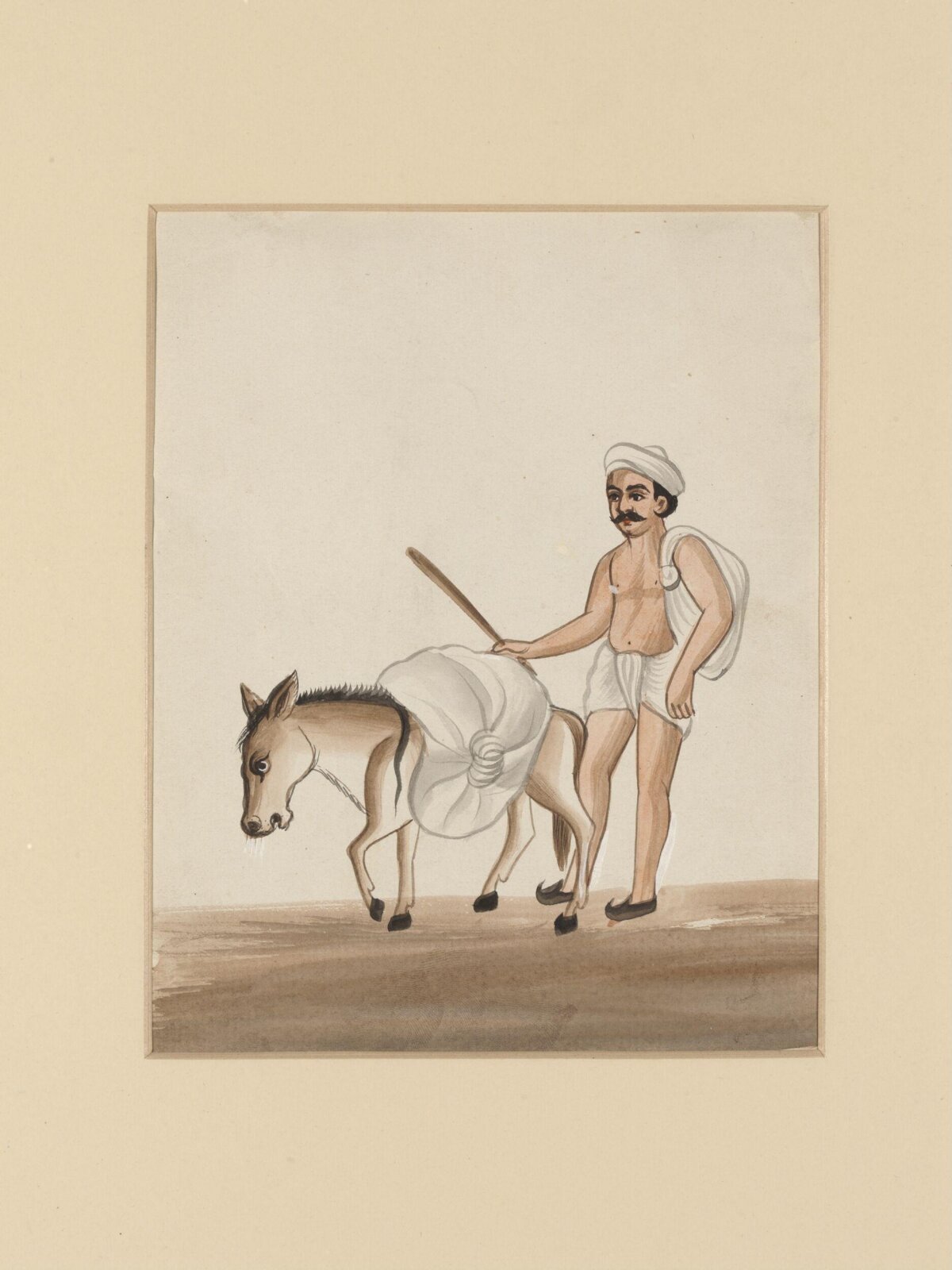 A washerman with a donkey, ca.1885