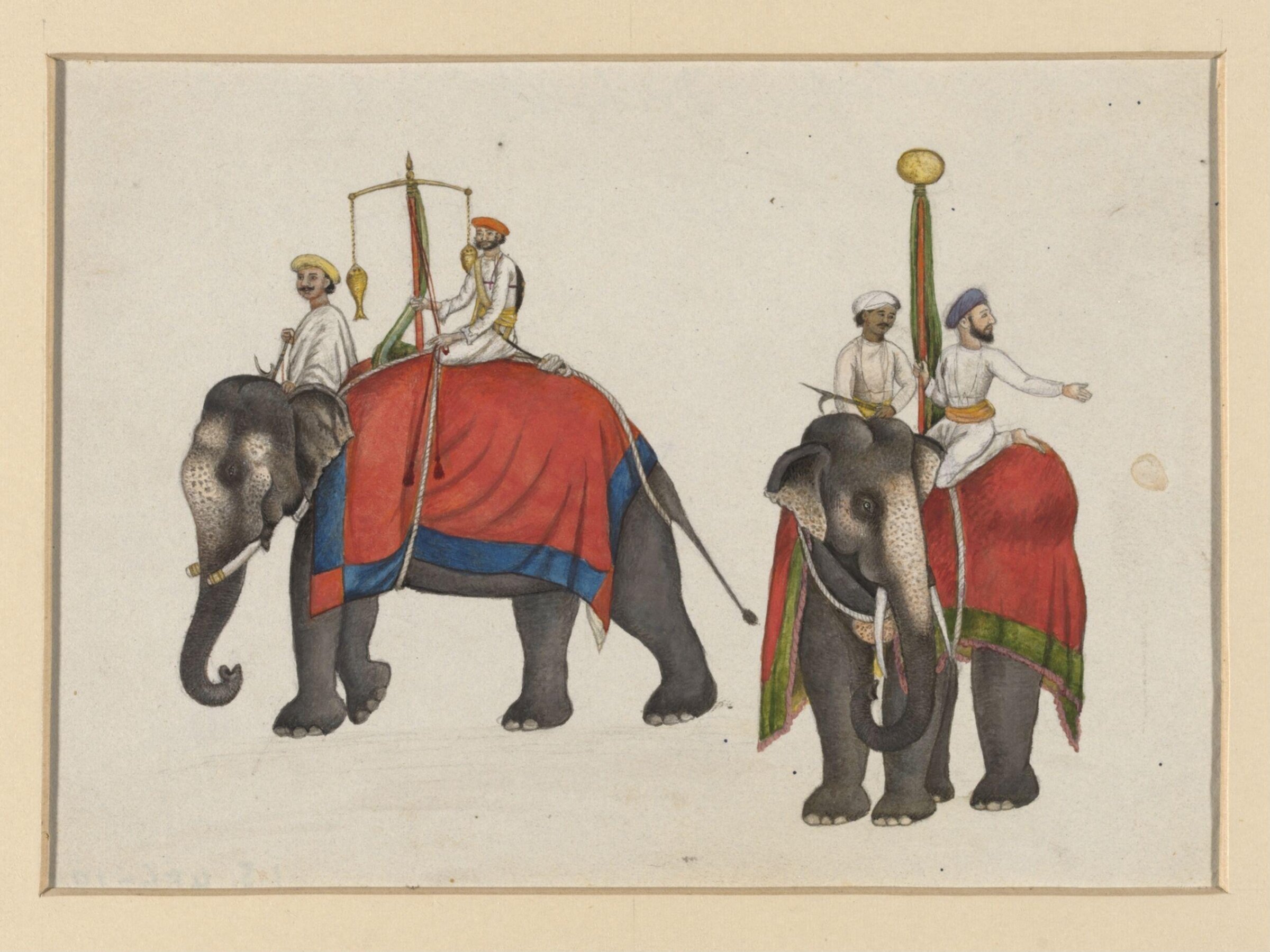 One of six figures from the Mughal emperor's ceremonial procession on the occasion of the Id., Mazhar Ali Khan, ca. 1840