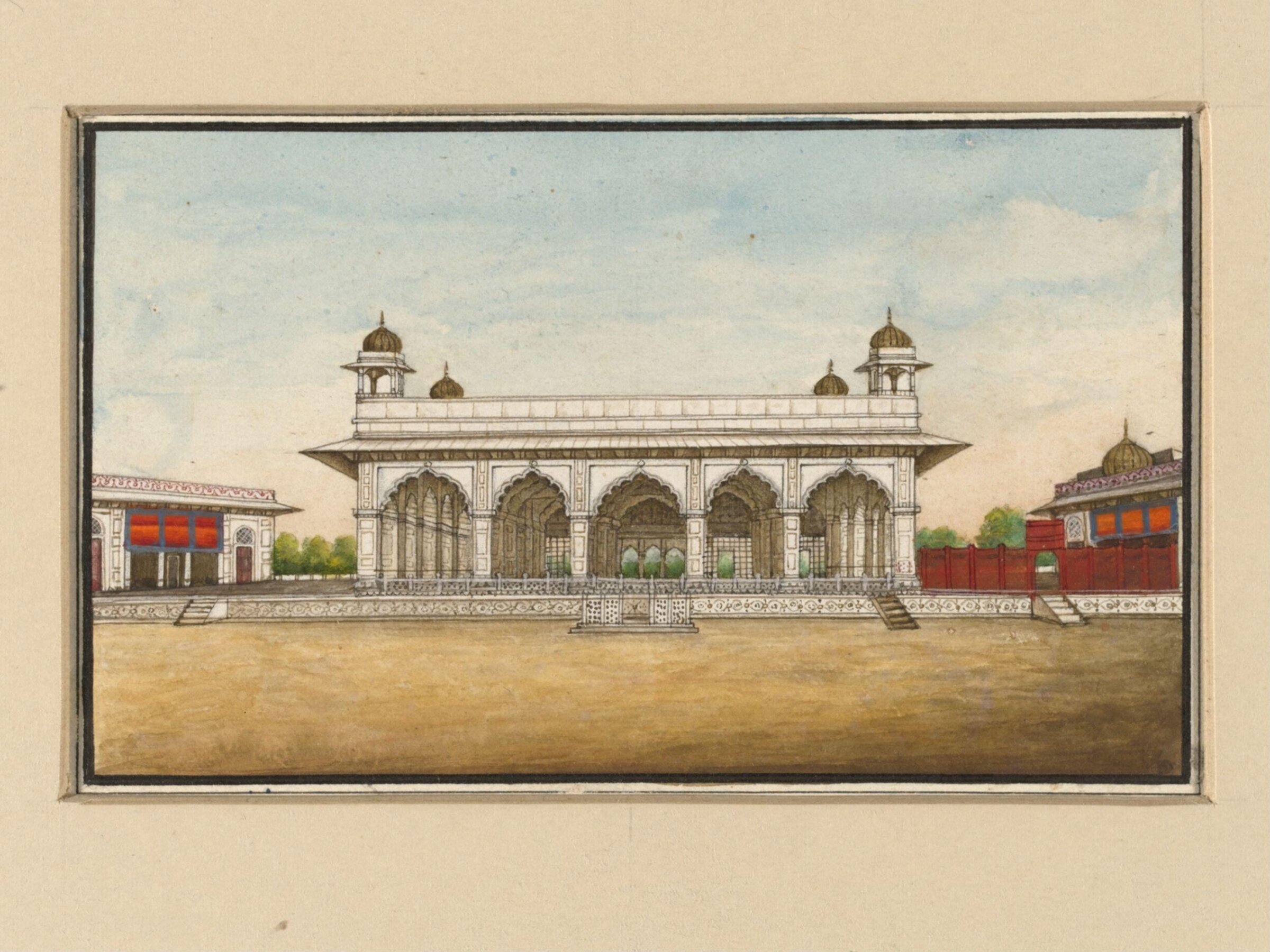 One of four drawings of Mughal architecture., Mazhar Ali Khan, ca. 1840