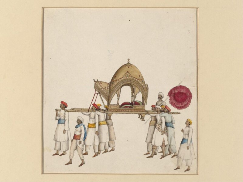 One of six figures from the Mughal emperor's ceremonial procession on the occasion of the Id
