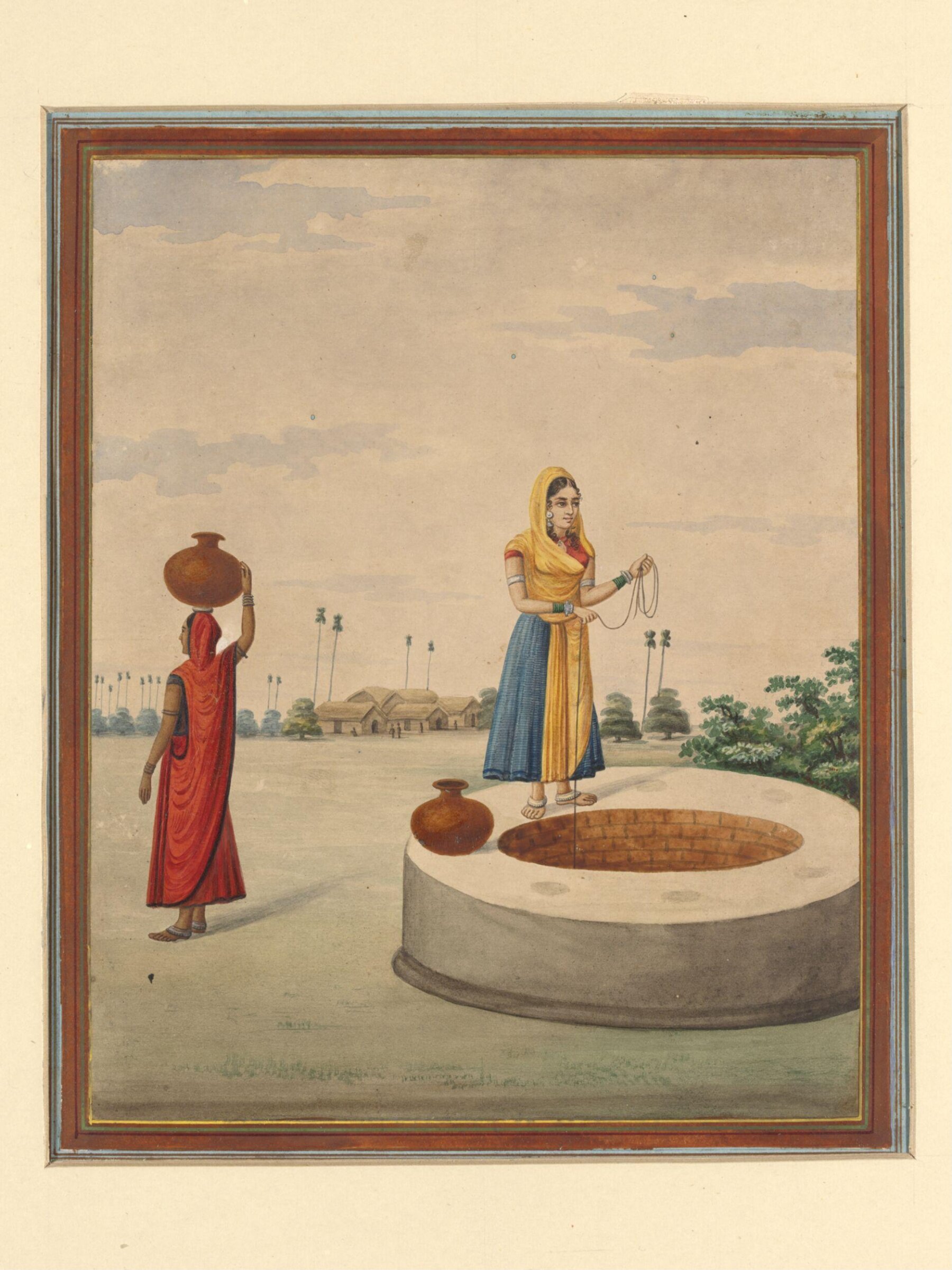 A woman drawing water from a well., Bani Lal, ca. 1880