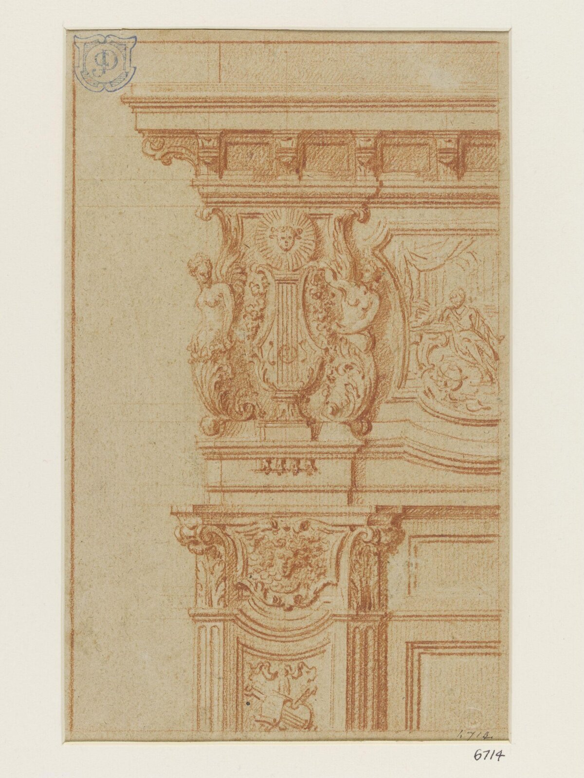 Drawing, attributed to Jean Le Pautre, c. mid 17th century