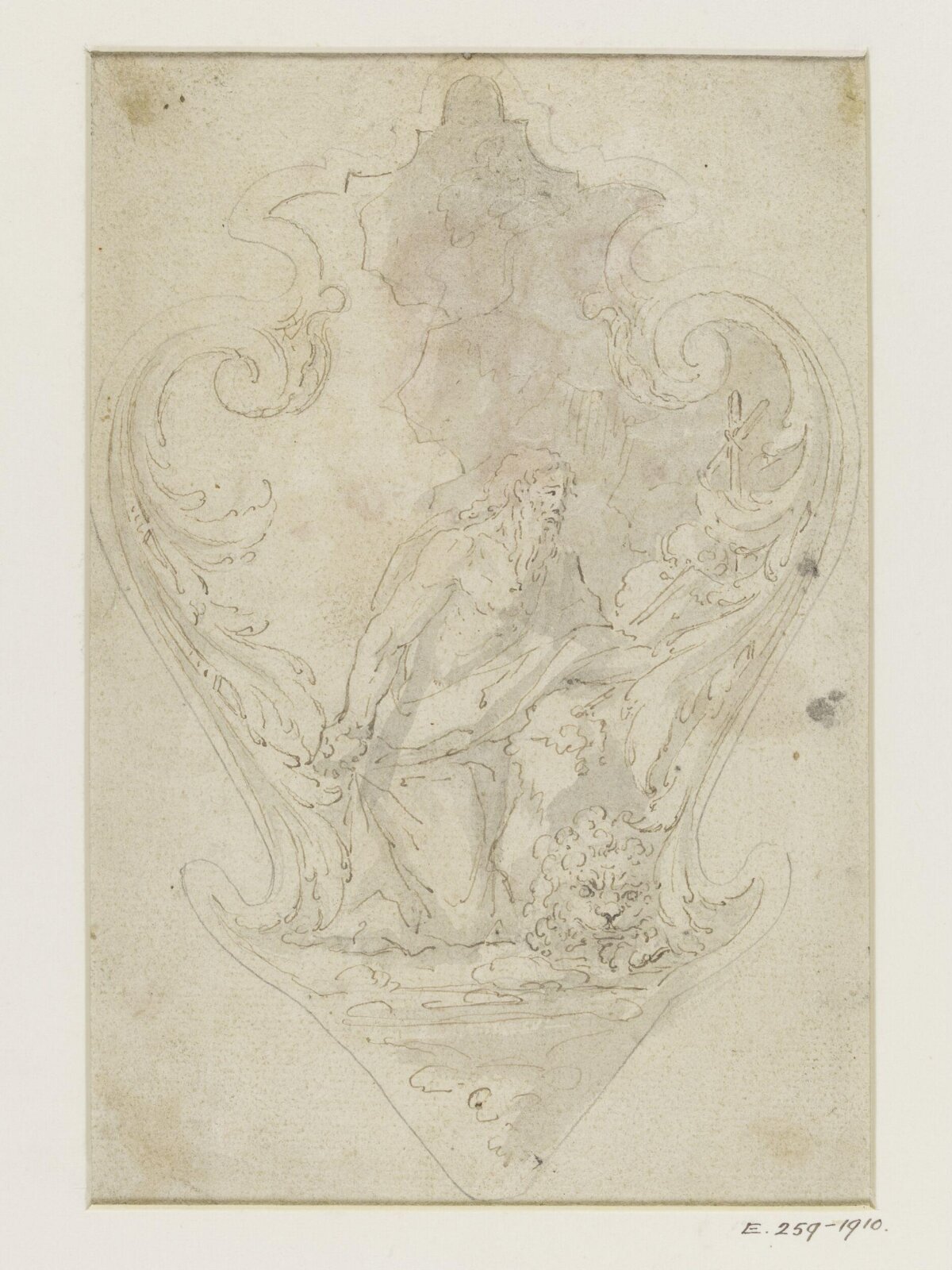 St Jerome framed in a cartouche, early 18th century