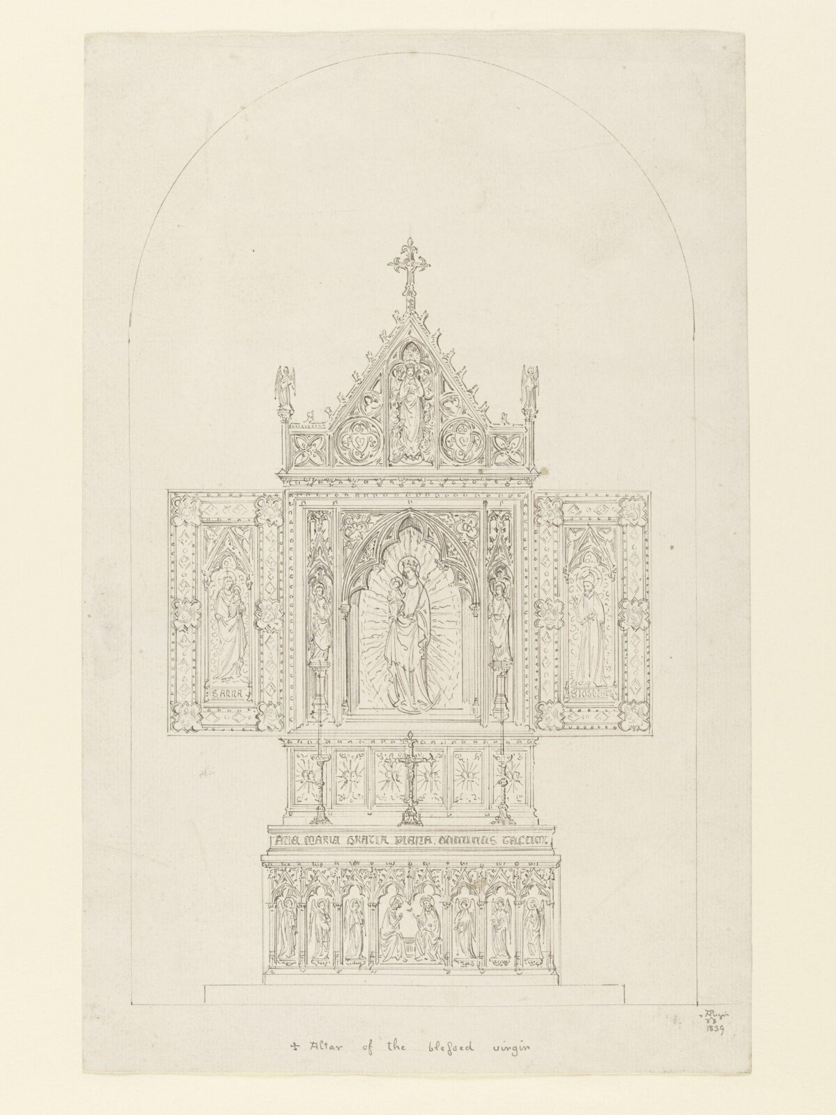 Drawing, A.W.N. Pugin, 1839