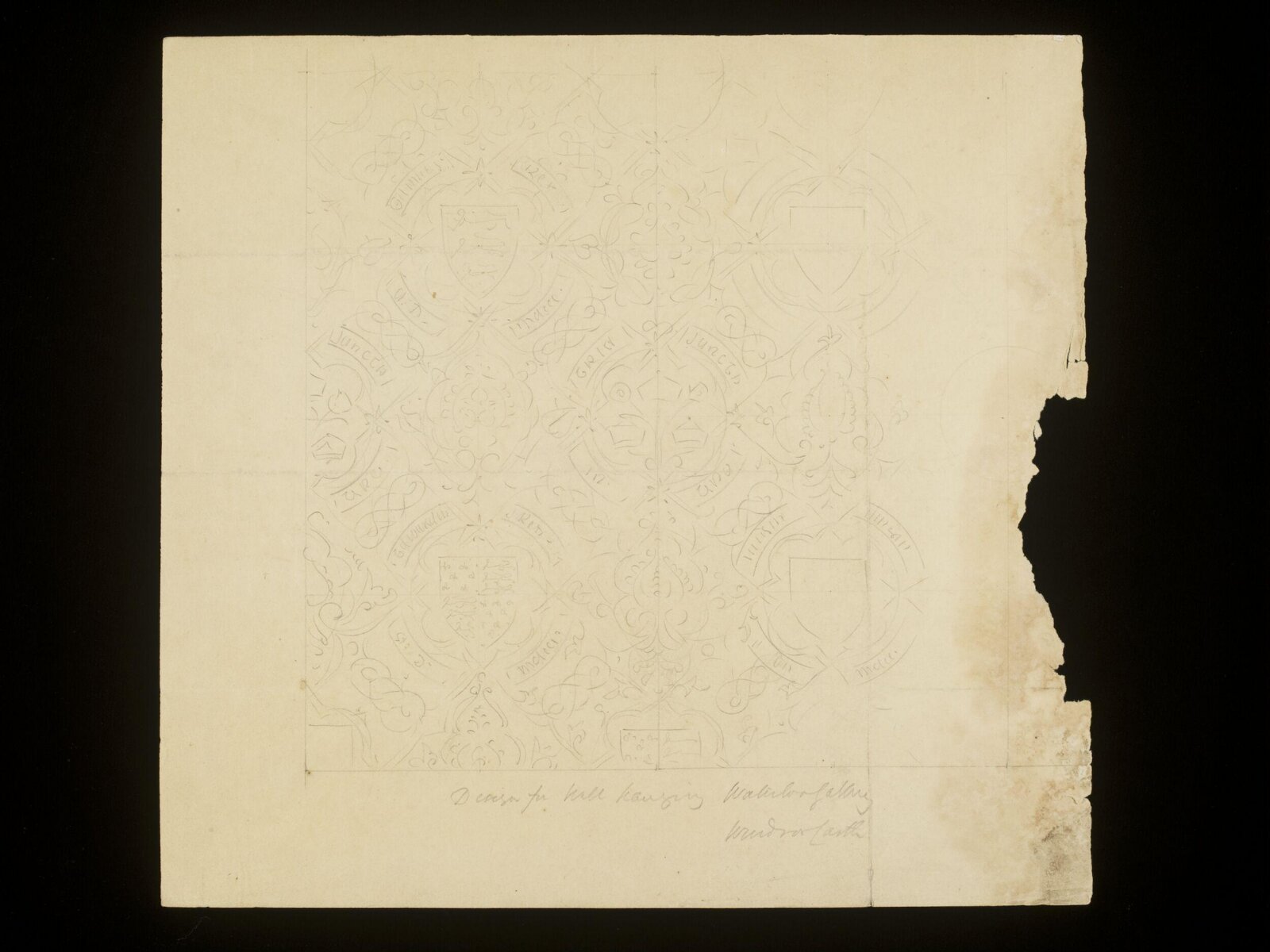 Wallpaper design, A.W.N. Pugin, ca.1850