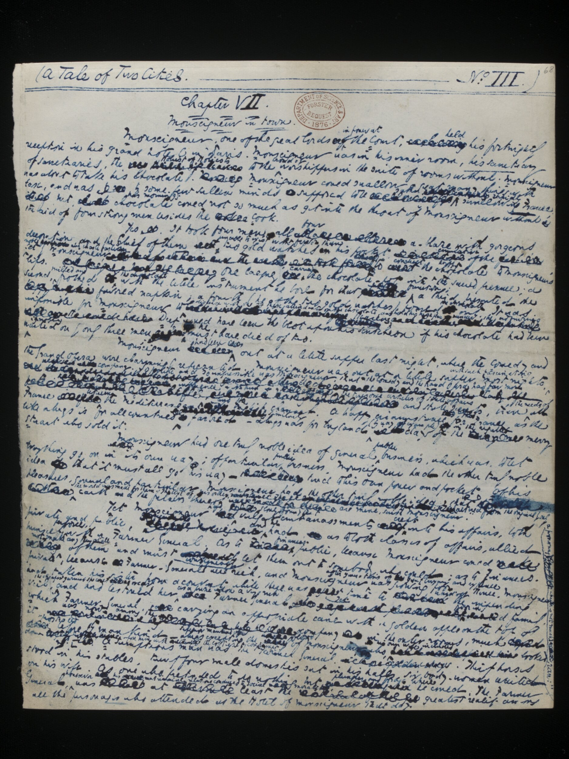 Original manuscript of A Tale of Two Cities, by Charles Dickens, vol. 2