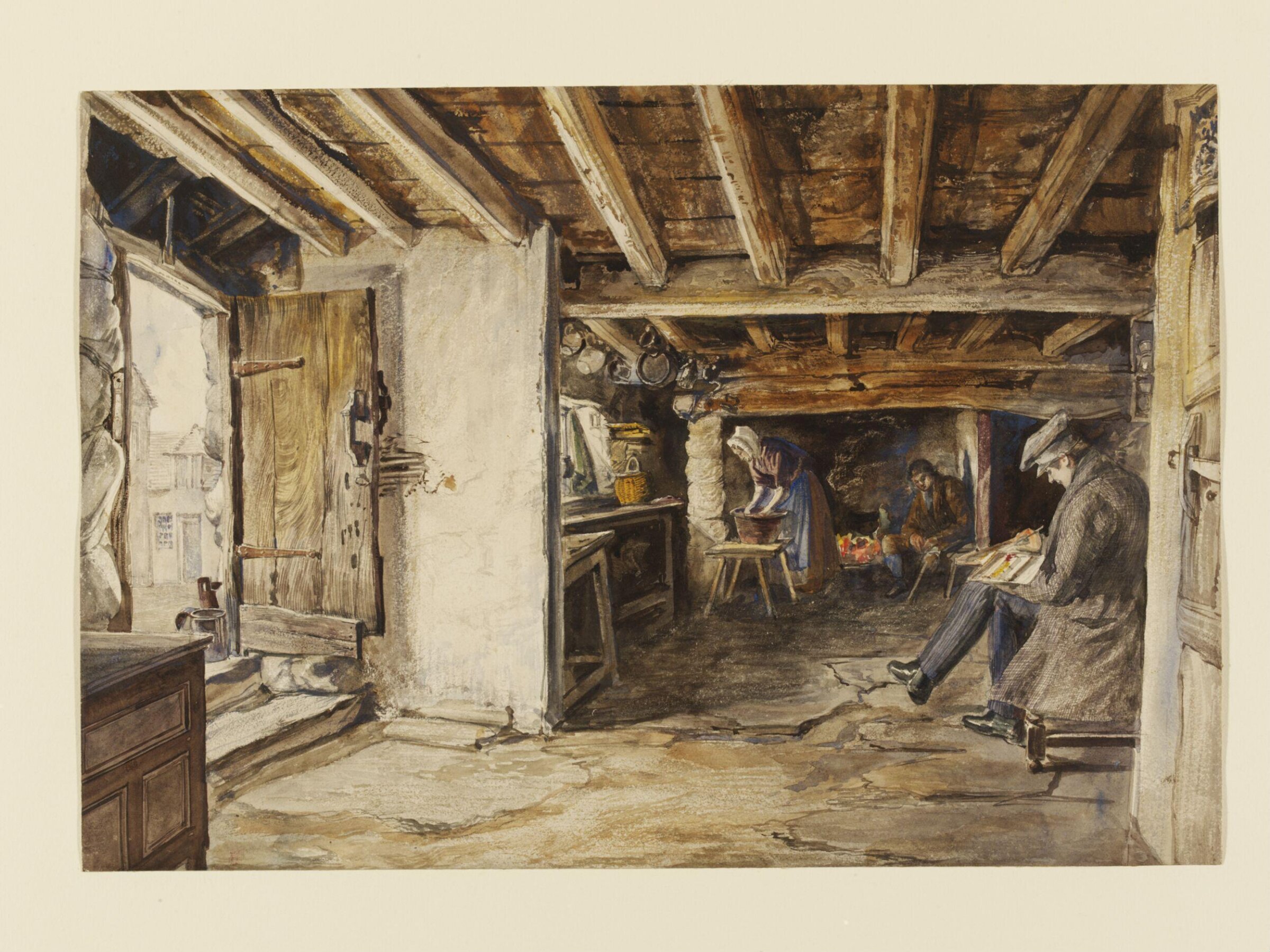 Interior of a cottage, North Wales, Richard Redgrave, ca. 1838