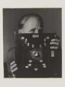 Bill Brandt with his Kodak Wideangle camera thumbnail 1