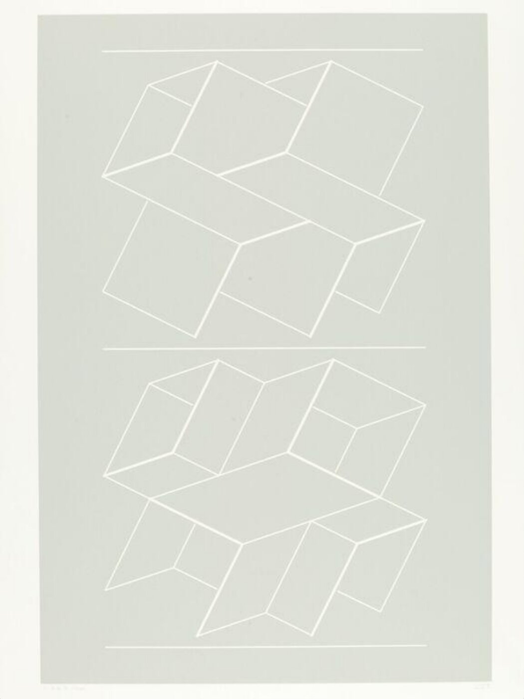Josef Albers, Plate I from the suite of ten entitled 'White Embossing on Gray.'
