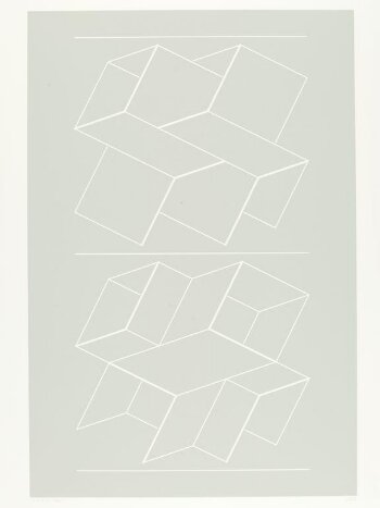 Plate I from the suite of ten entitled 'White Embossing on Gray.'