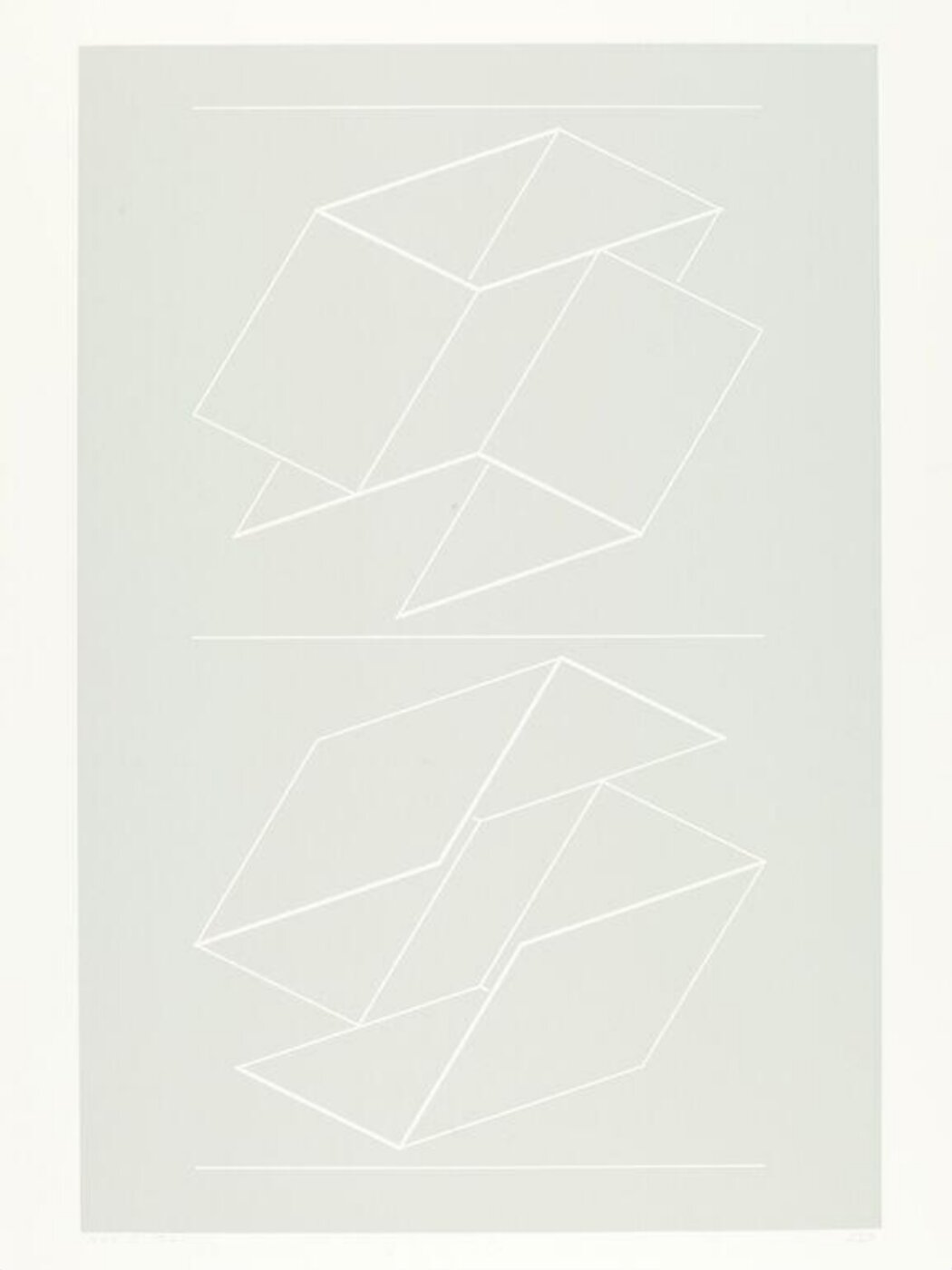 Josef Albers, Plate 10 from the suite of ten entitled 'White Embossing on Gray'.