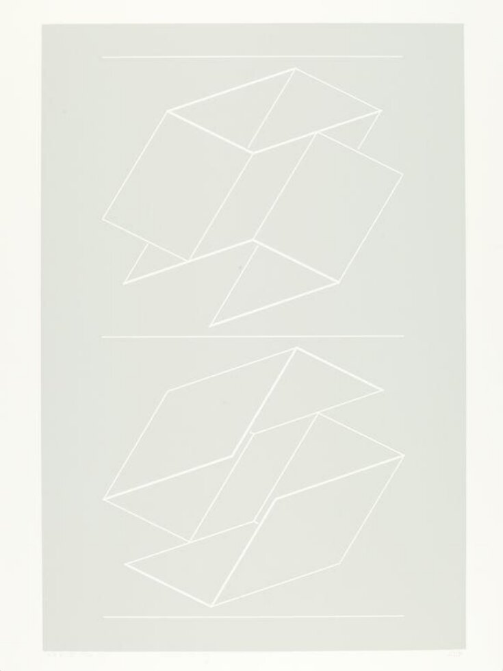 Plate 10 from the suite of ten entitled 'White Embossing on Gray'. image