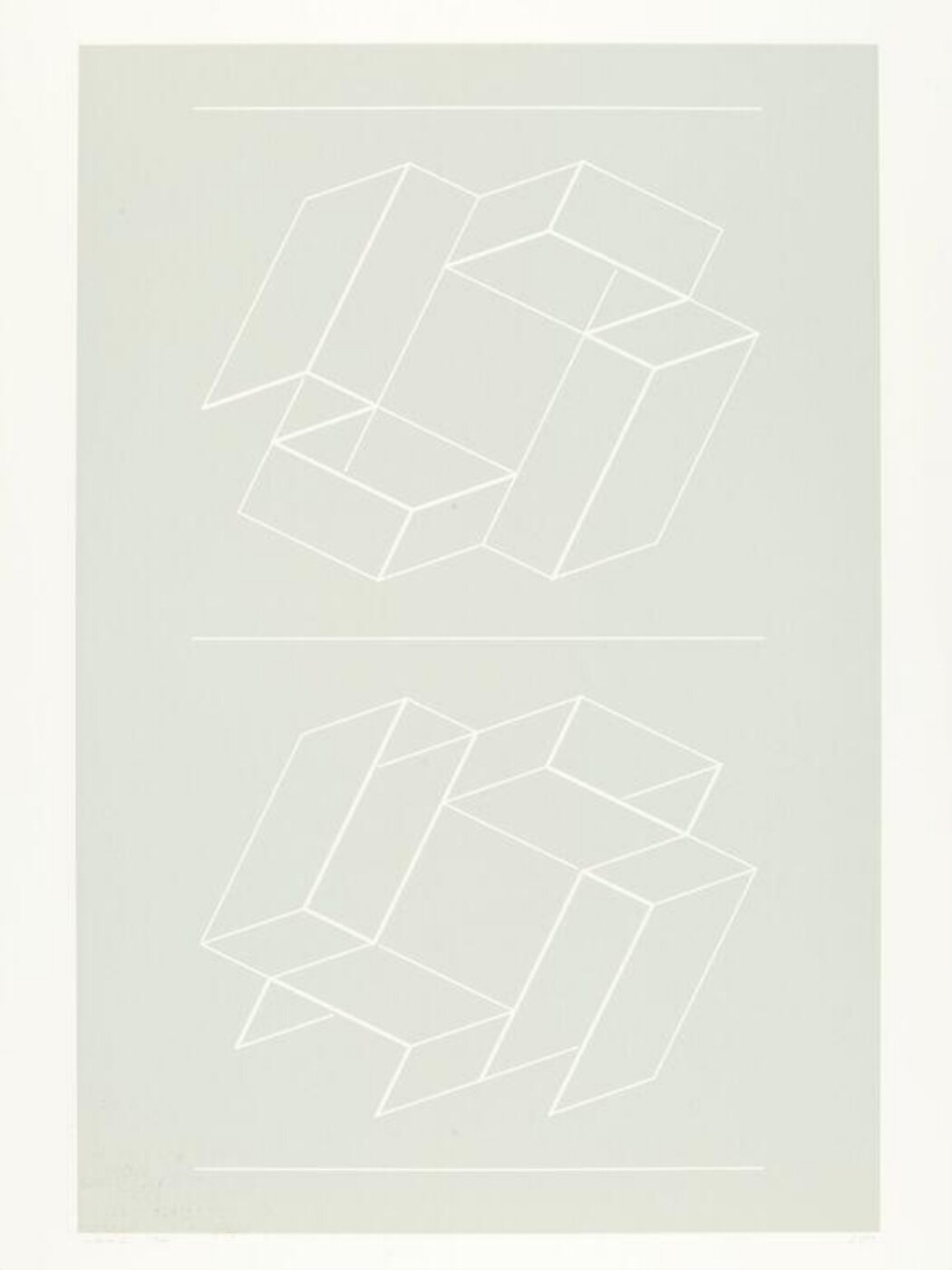 Josef Albers, Plate III from the suite of ten entitled 'White Embossing on Gray'.