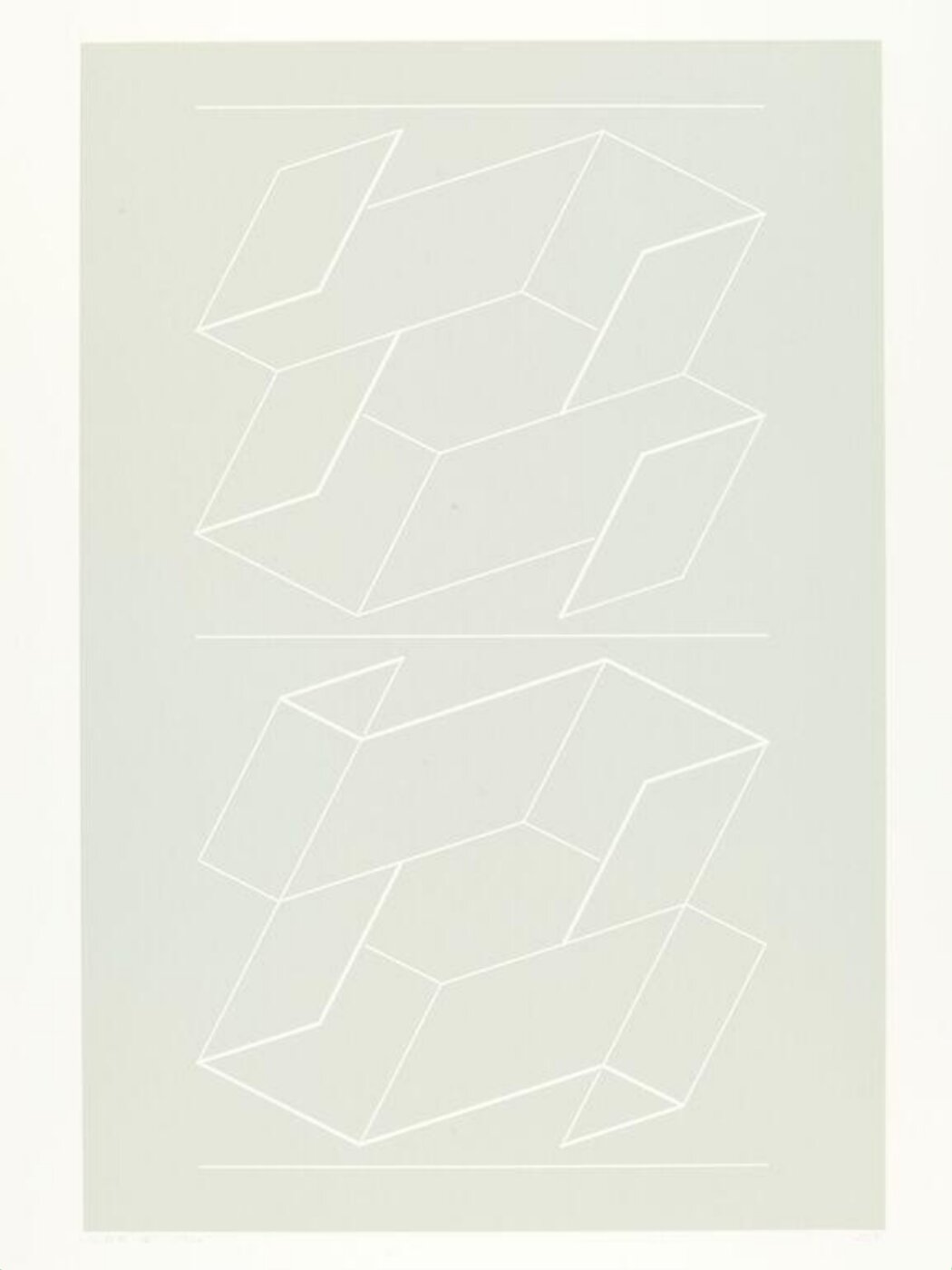 Josef Albers, Plate 5 from the suite of  ten entitled 'White Embossing on Gray'.