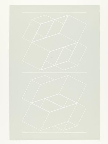 Plate 6 from the suite of ten entitled 'White Embossing on Gray'.