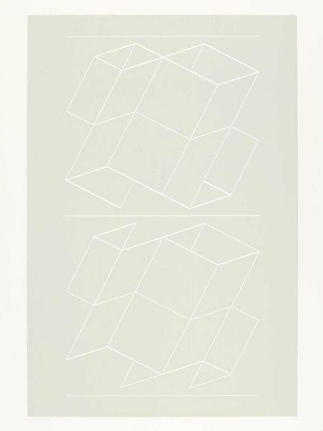 Josef Albers, Plate 7 from the suite of ten entitled 'White Embossing on Gray'.