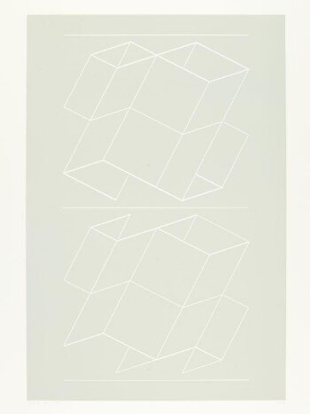 Plate 7 from the suite of ten entitled 'White Embossing on Gray'.