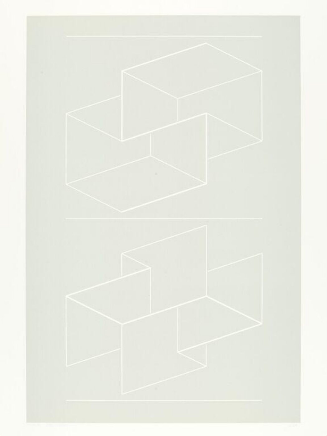 Josef Albers, Plate 8 from the suite of 10 entitled 'White Embossing on Gray'