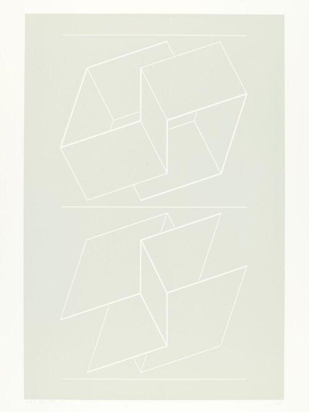 Josef Albers, Plate 9 from the suite of ten entitled 'White Embossing on Gray'.