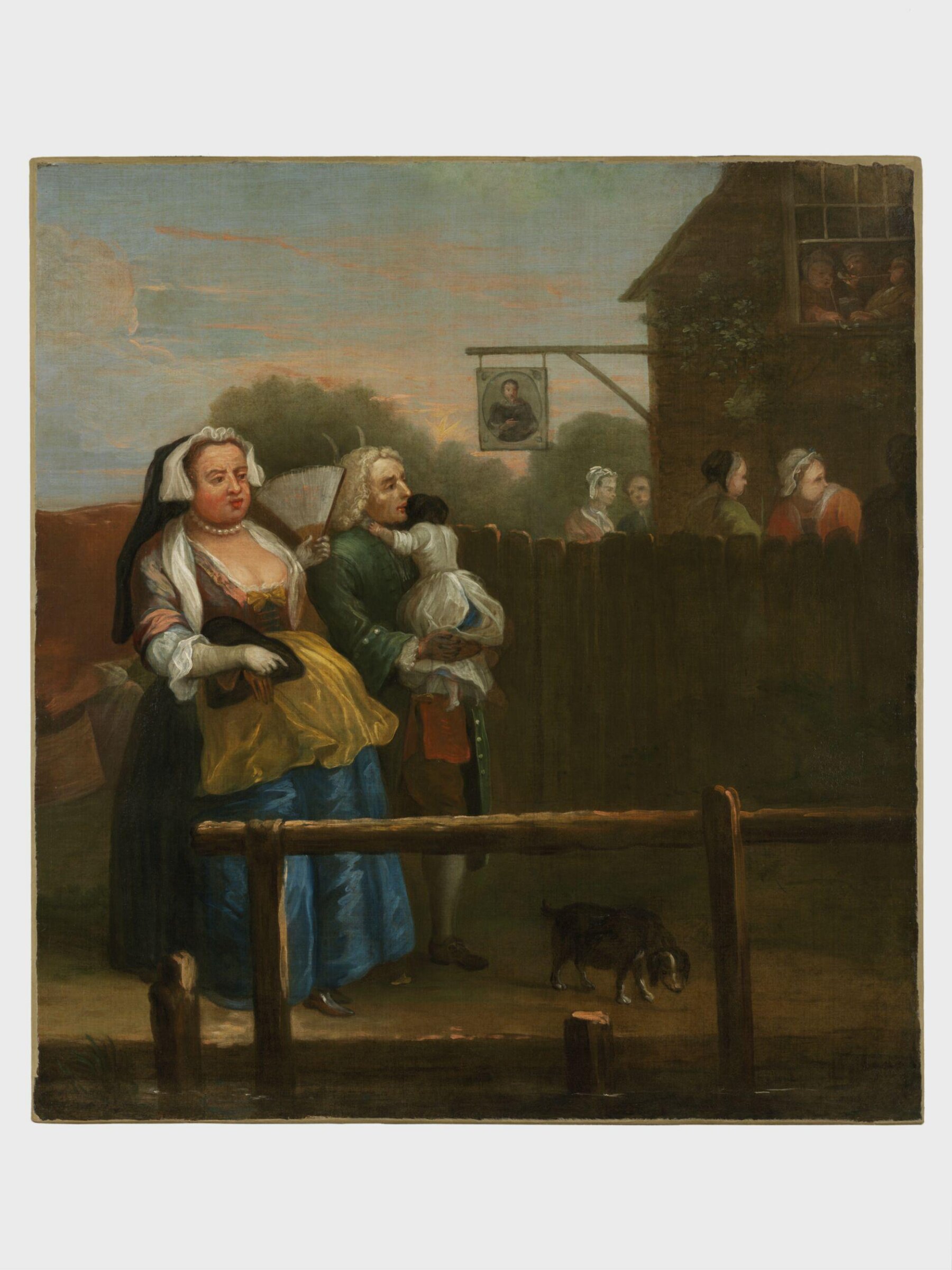 New River, at Islington with a Family Going Awalking, a Cow Milking, and the Horns Archly Fixed Over the Husband's Head, Francis Hayman, 1741-1742
