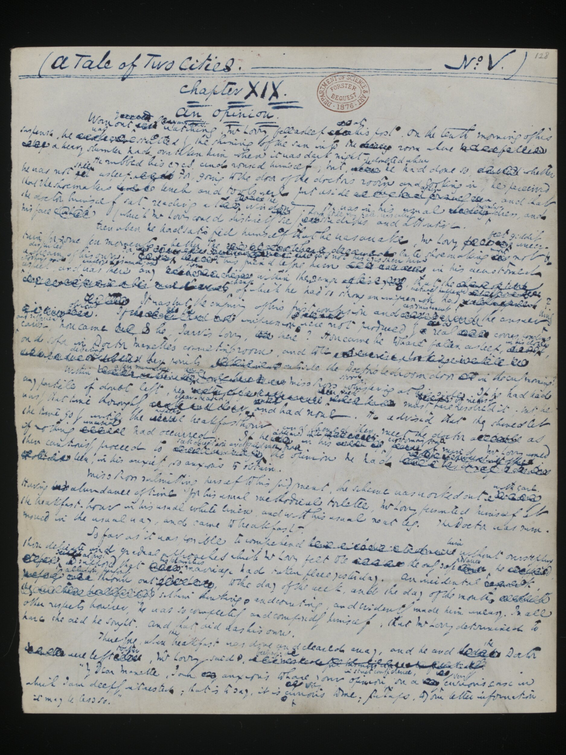 Original manuscript of A Tale of Two Cities, by Charles Dickens, vol. 3