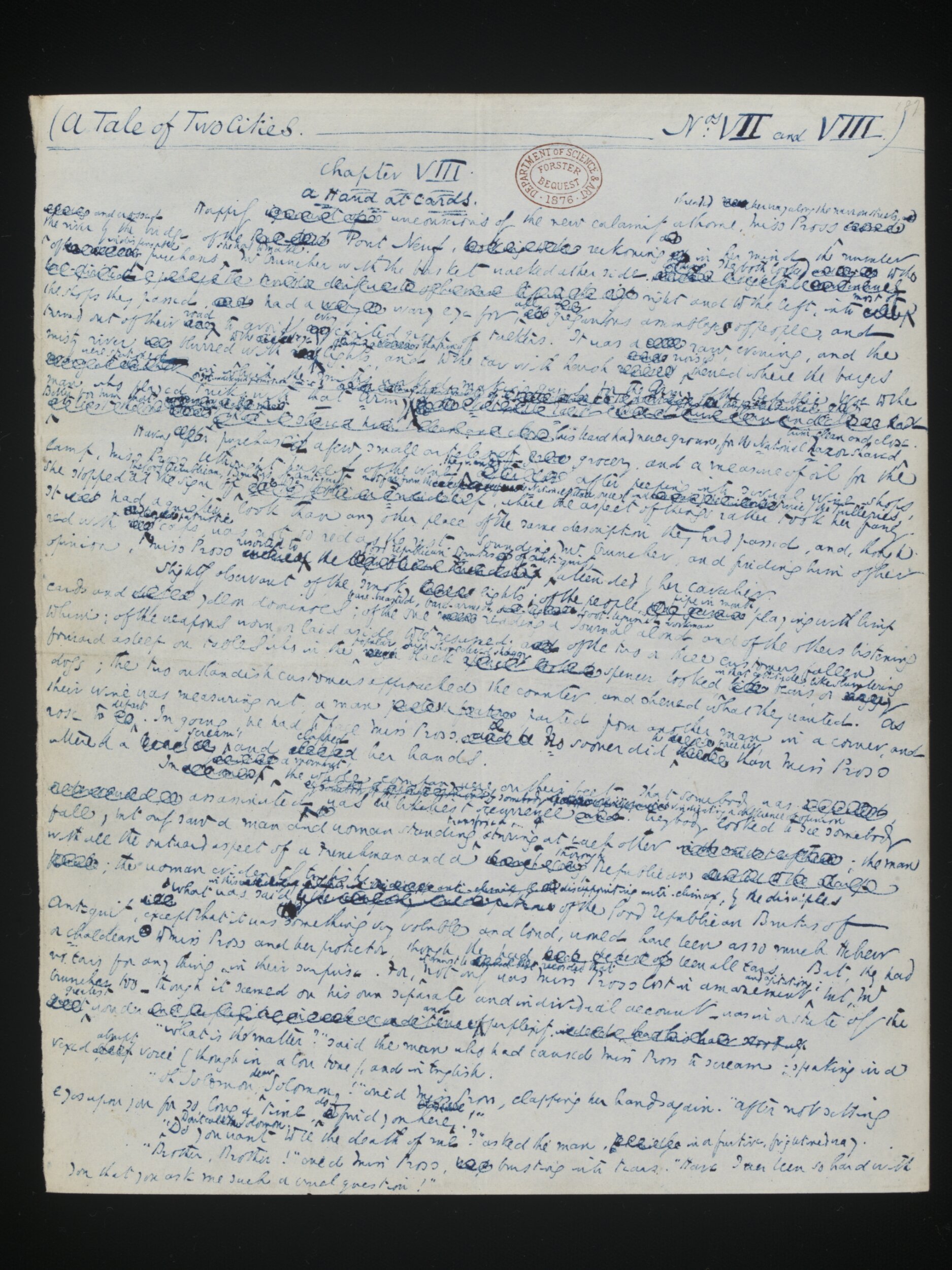 Original manuscript of A Tale of Two Cities, by Charles Dickens, vol. 4