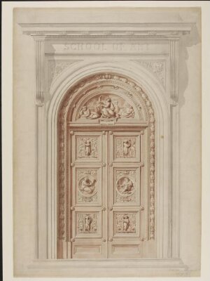 Design for a bronze gate intended for a School of Art.