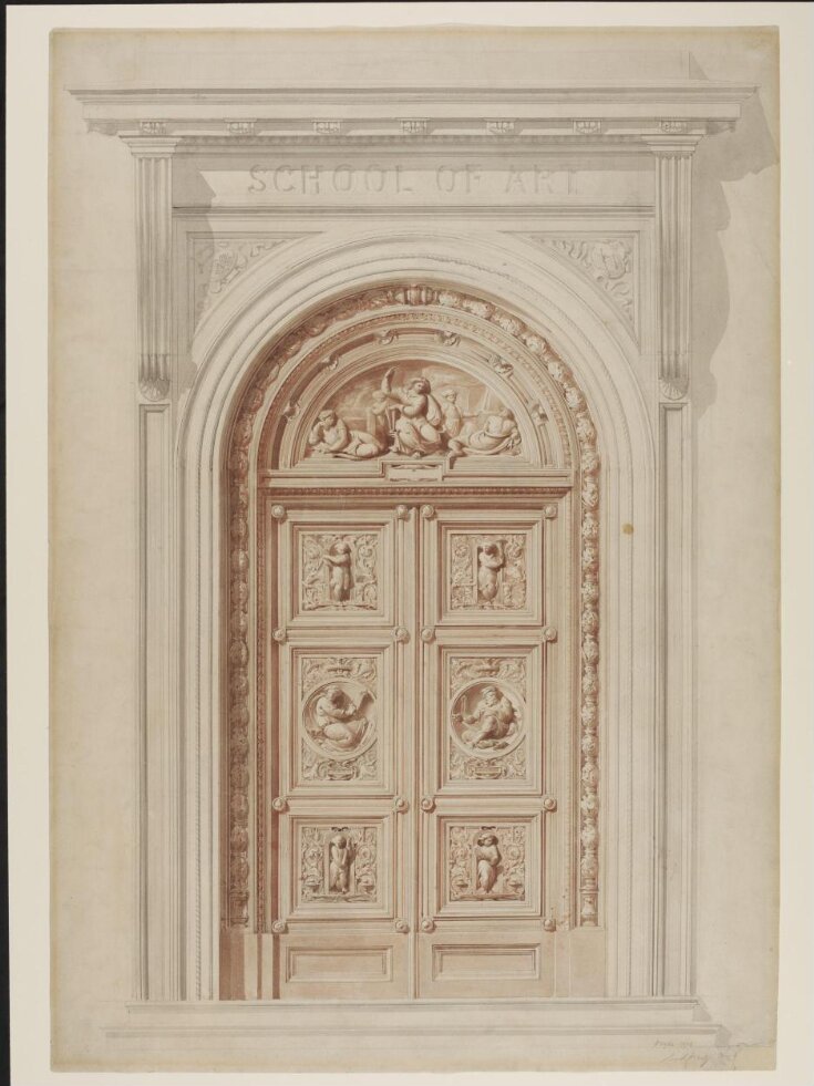 Design for a bronze gate intended for a School of Art. top image