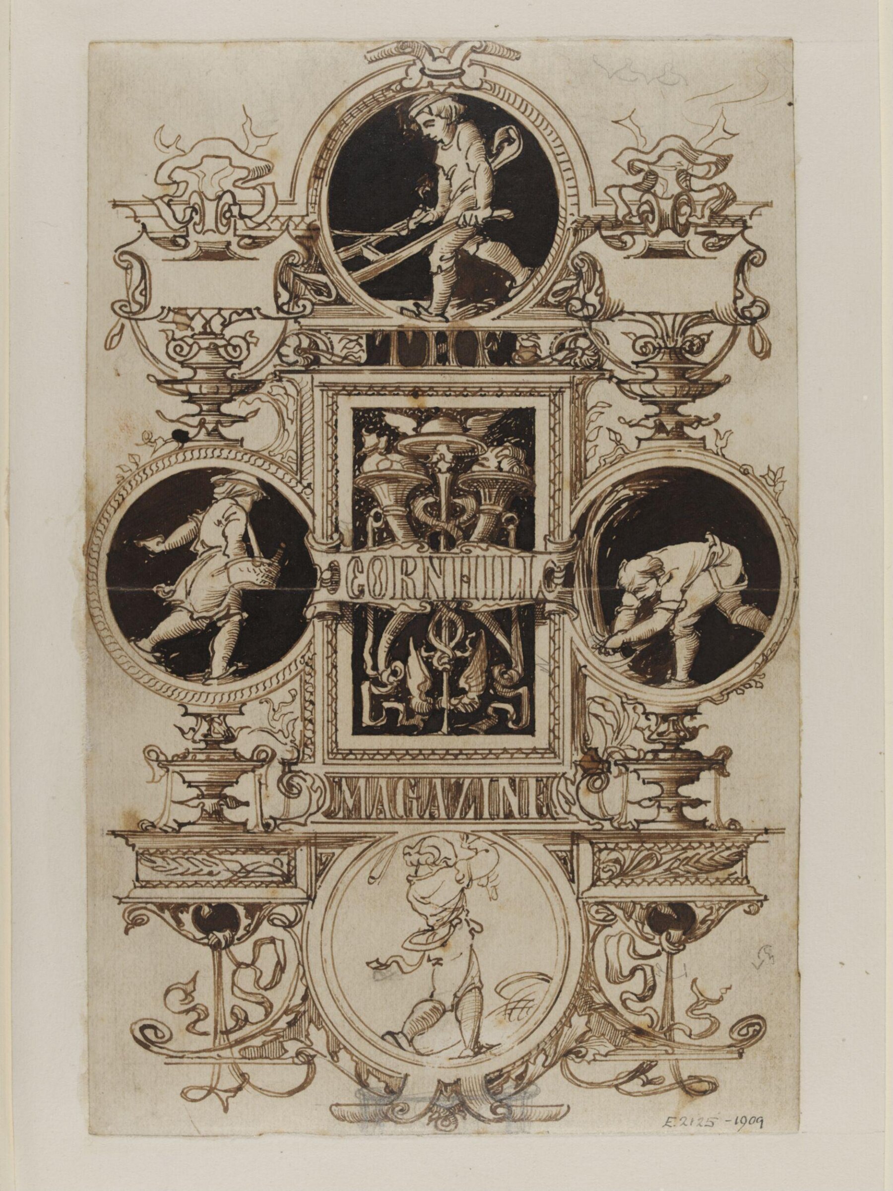 Original design for the first cover of the 'Cornhill magazine', 1860., Godfrey Sykes, 1860