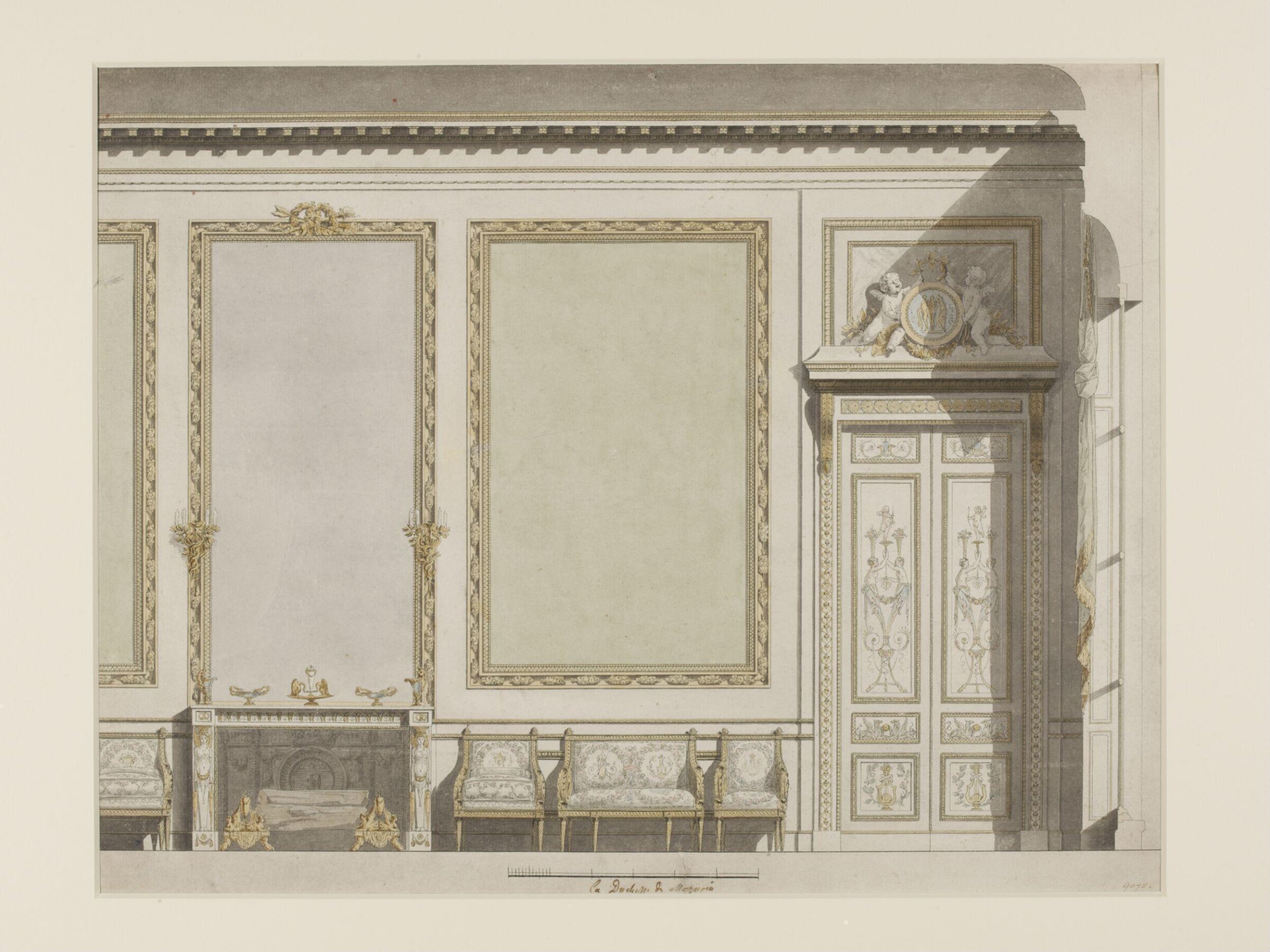 Elevation of a wall in the House of the Duchess de Mazarin, François-Joseph Bélanger, c.1767-1818