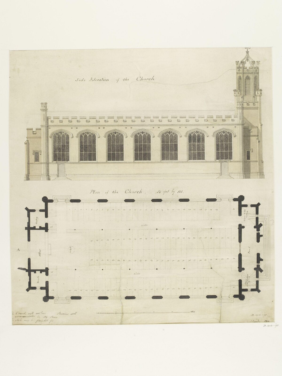 Drawing, Joseph Michael Gandy, 1810