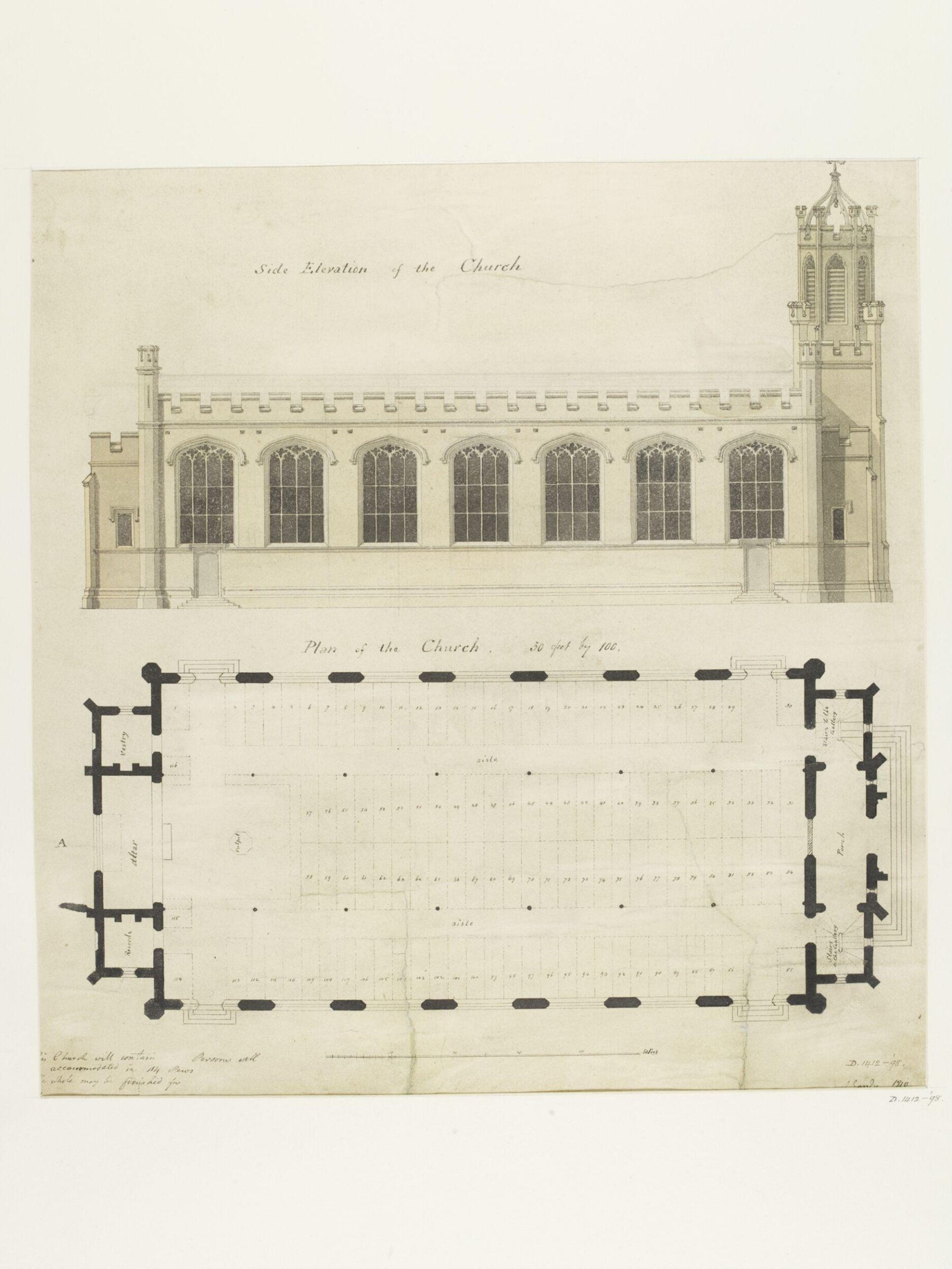Drawing, Joseph Michael Gandy, 1810