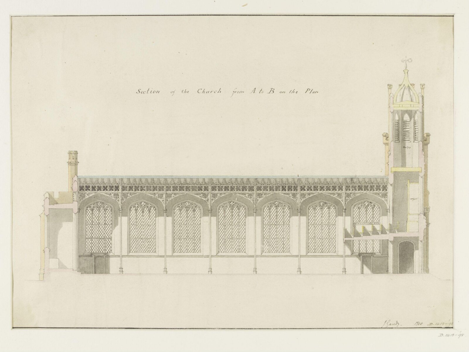 Drawing, Joseph Michael Gandy, 1810