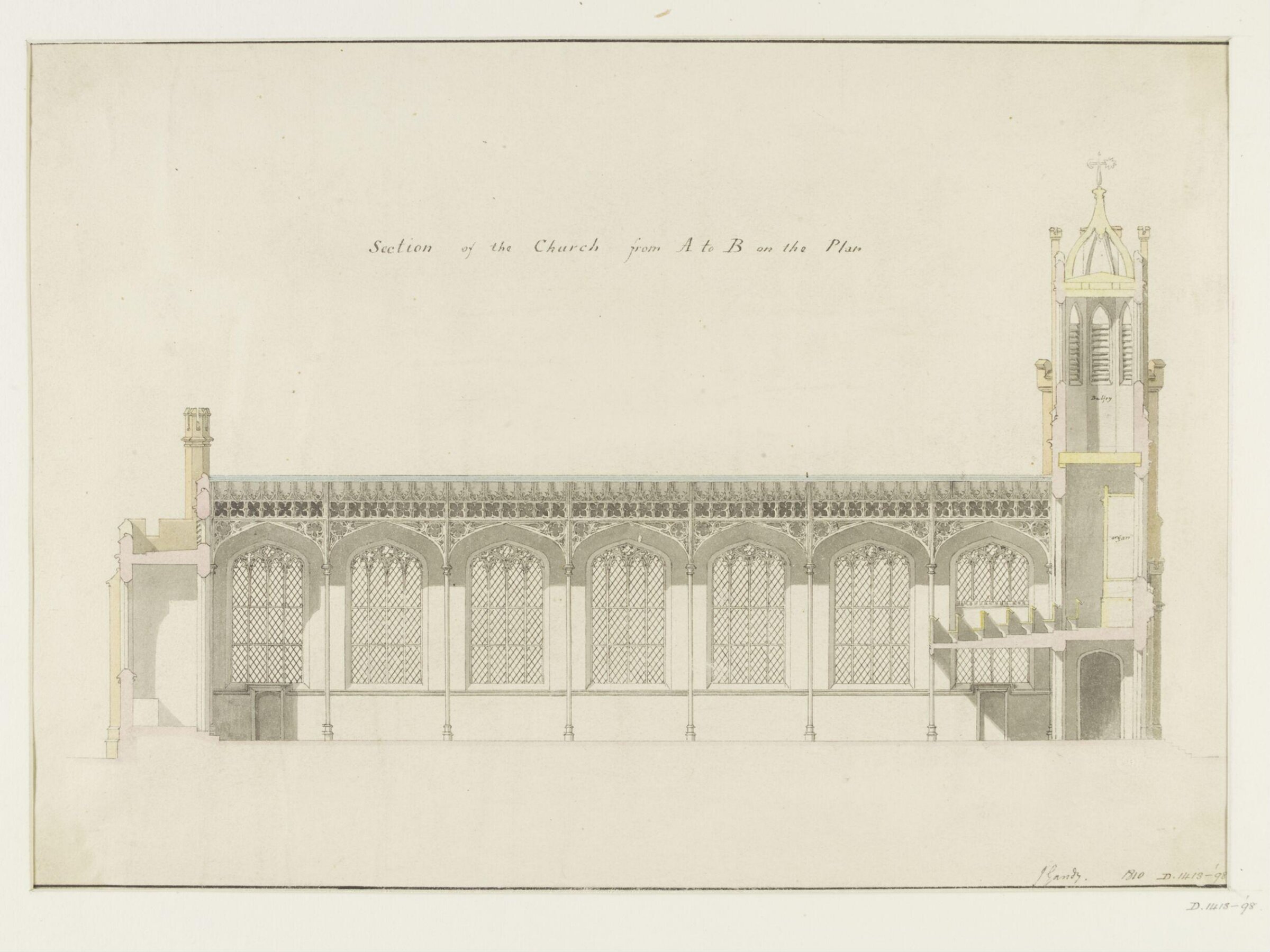 Drawing, Joseph Michael Gandy, 1810