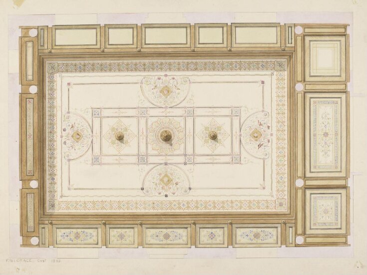 Design for the Ceiling of the Refreshment Room of the Great Western Railway Station top image